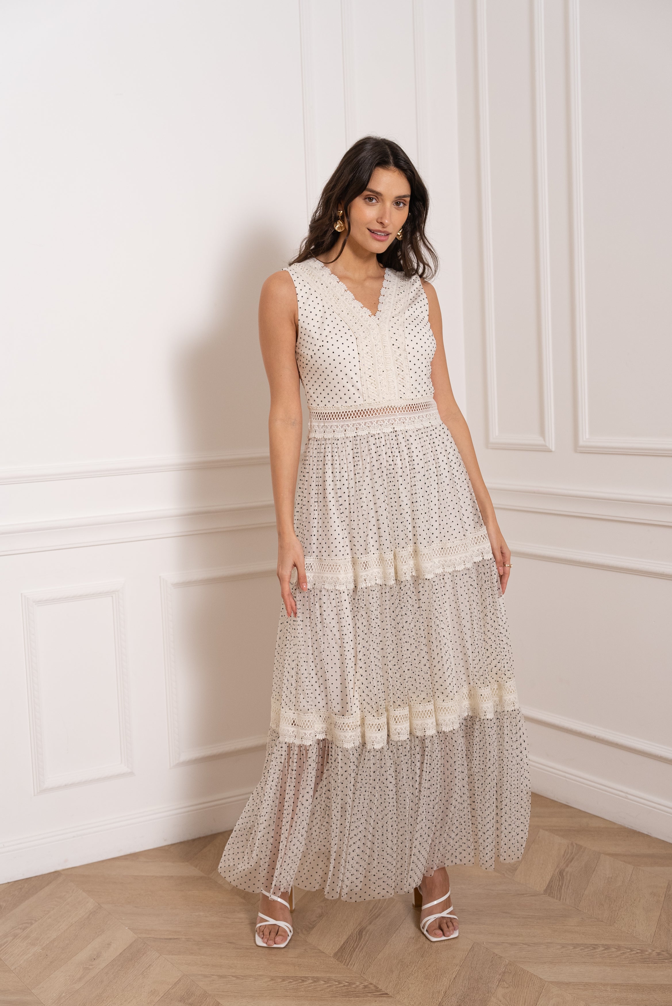 Robe longue Nikky tulle plumetis