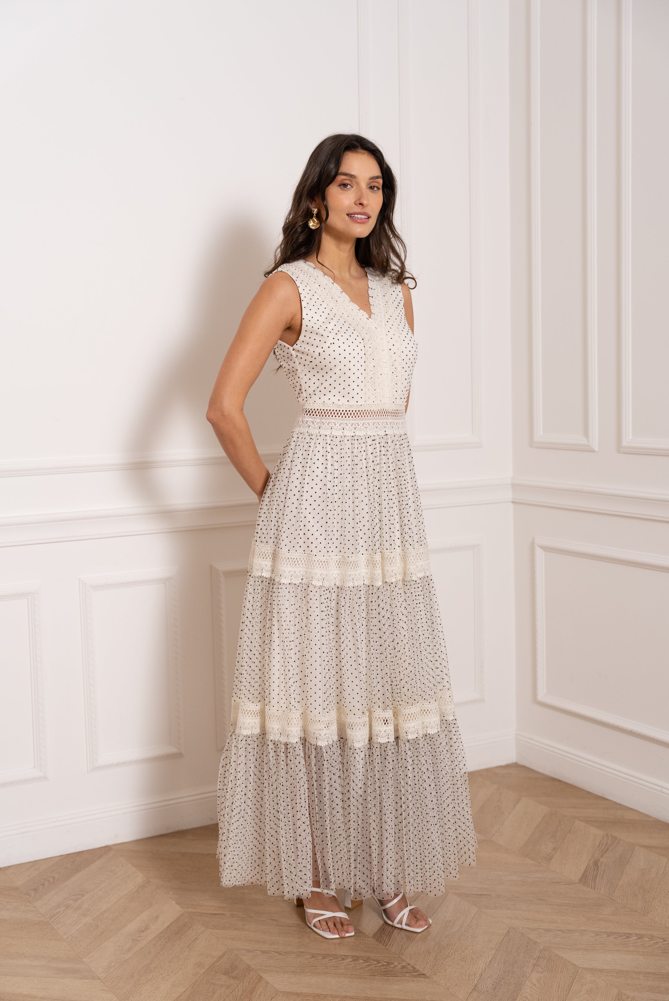 Robe longue Nikky tulle plumetis