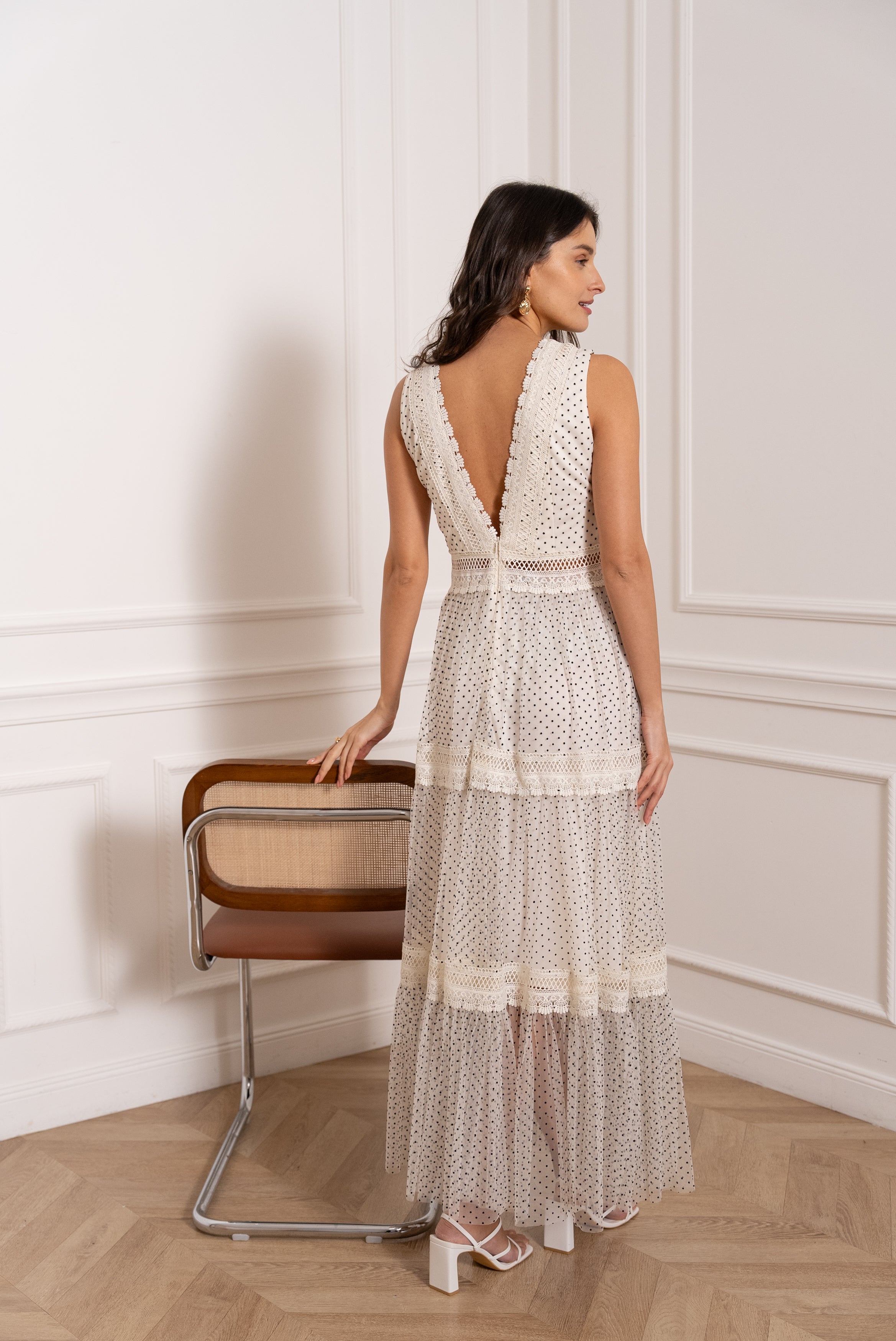 Robe longue Nikky tulle plumetis