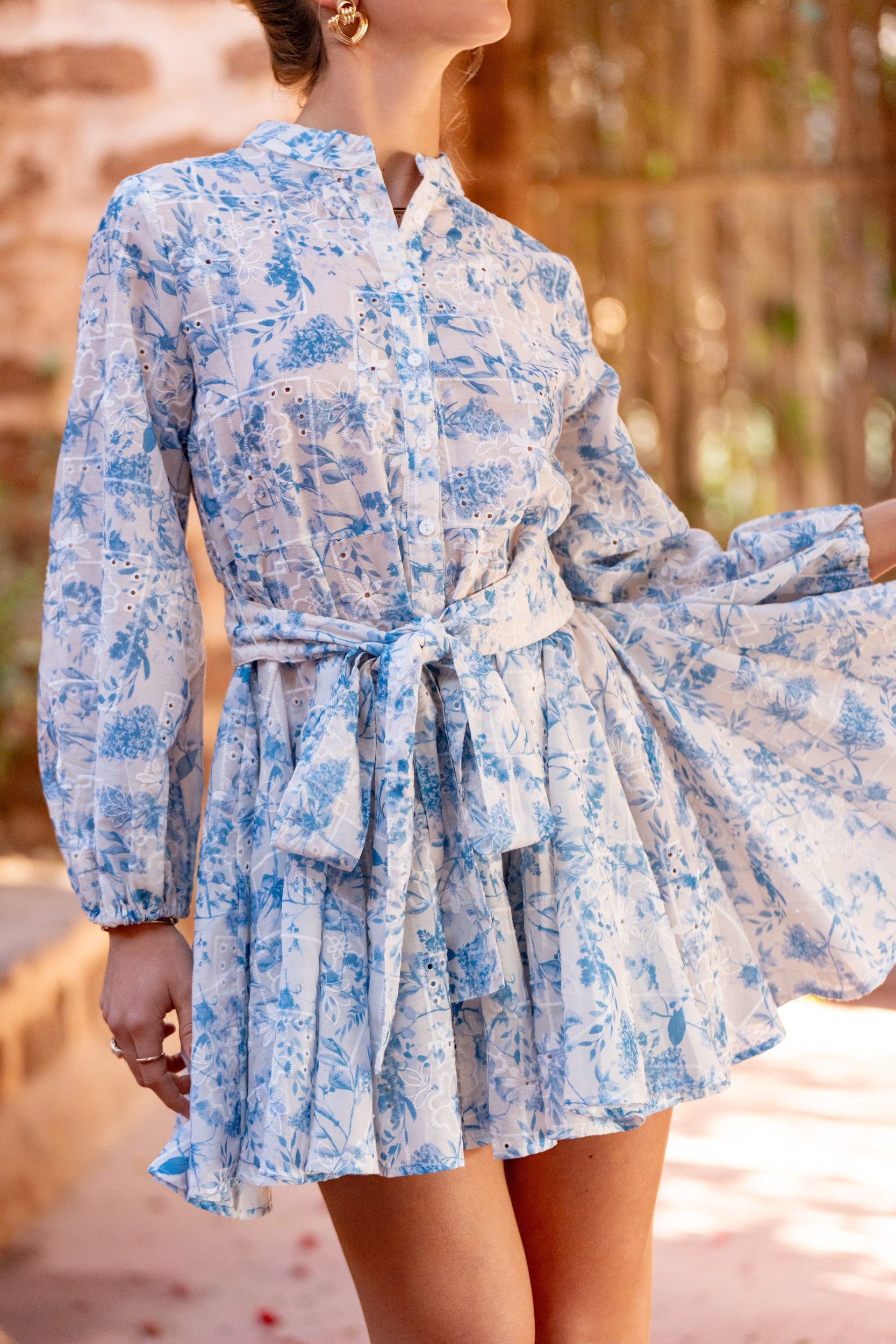 Robe patineuse Sonia imprimé fleuri brodé