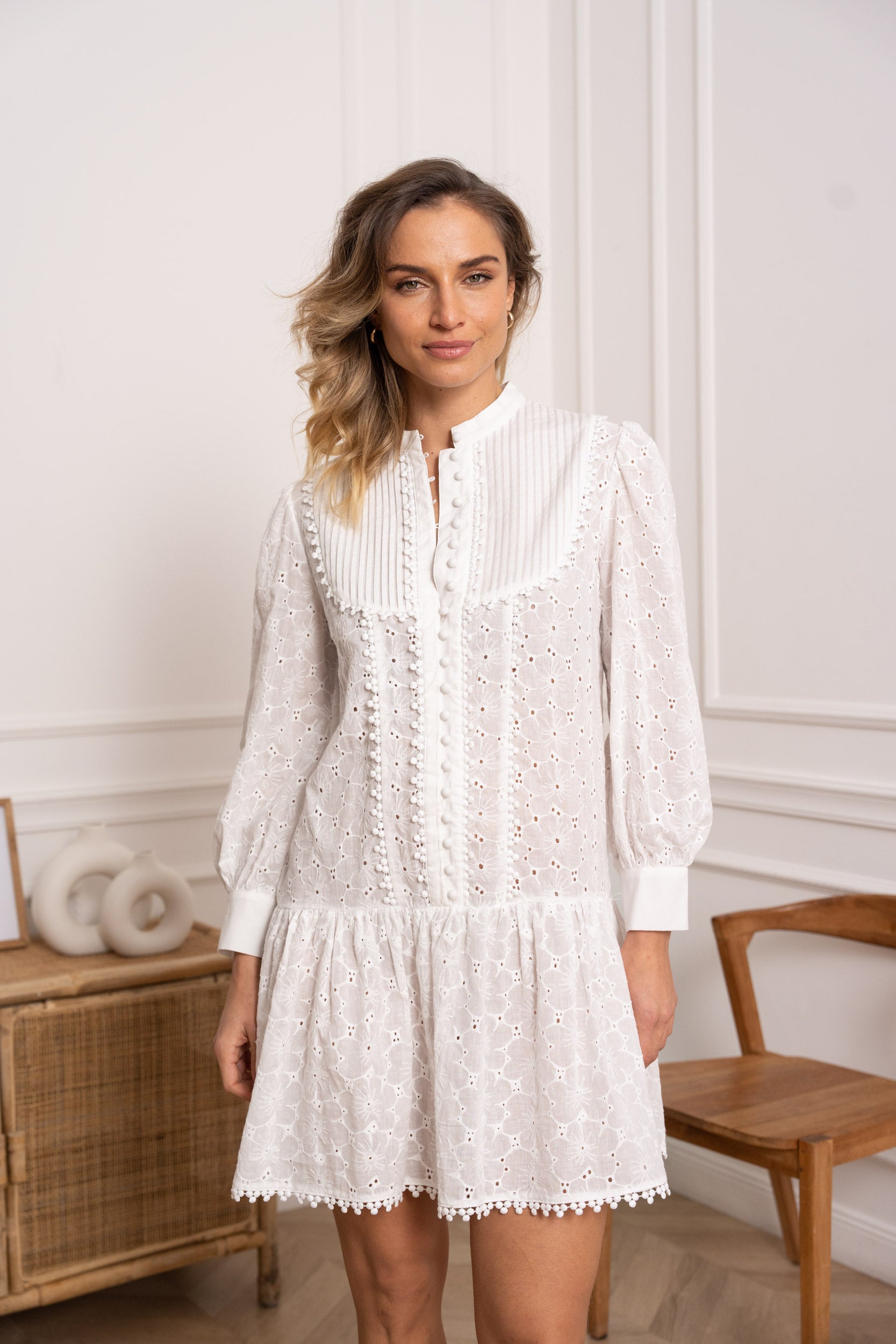 Robe Jane en coton brodé