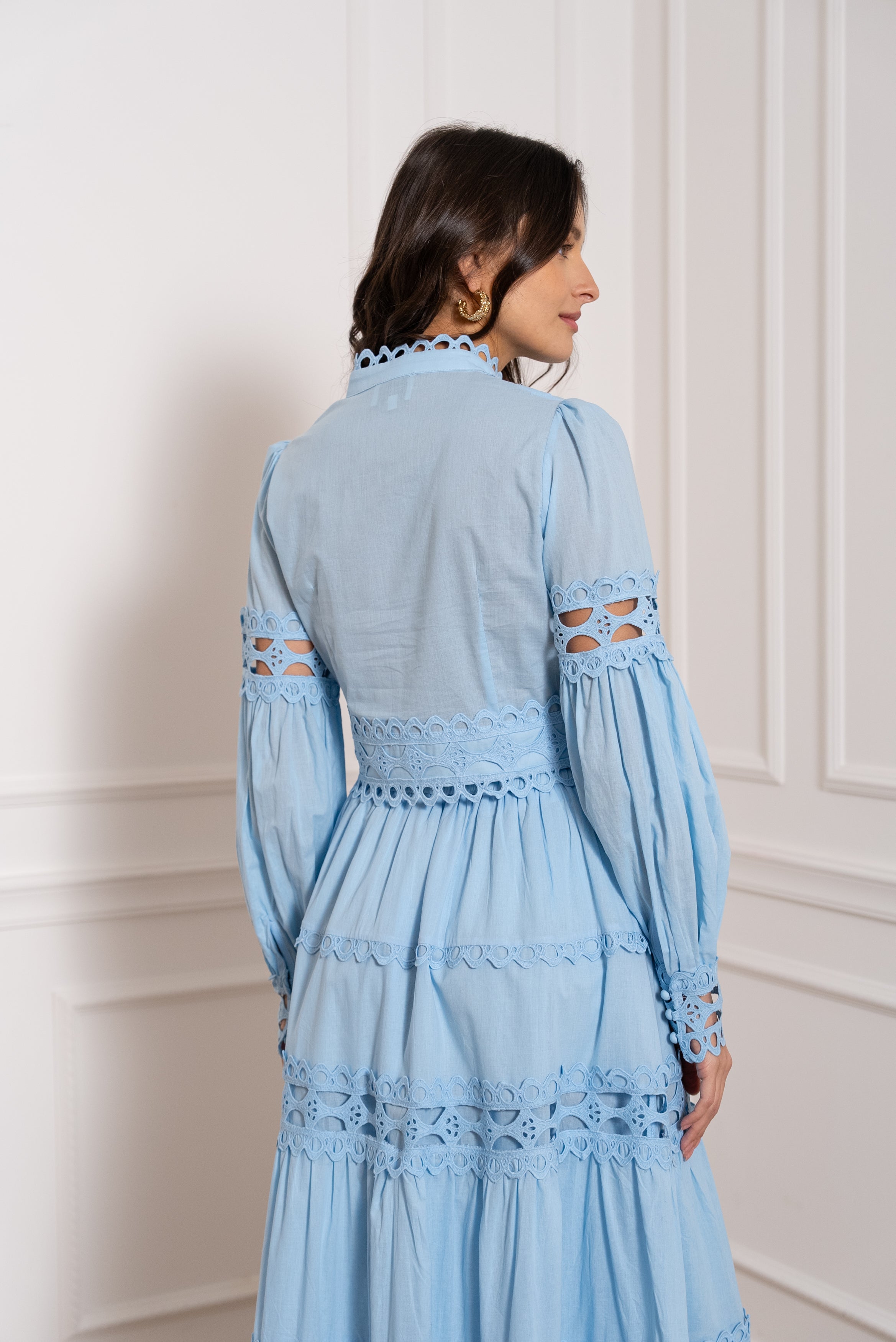 Chemise crop Ellie en coton ajouré