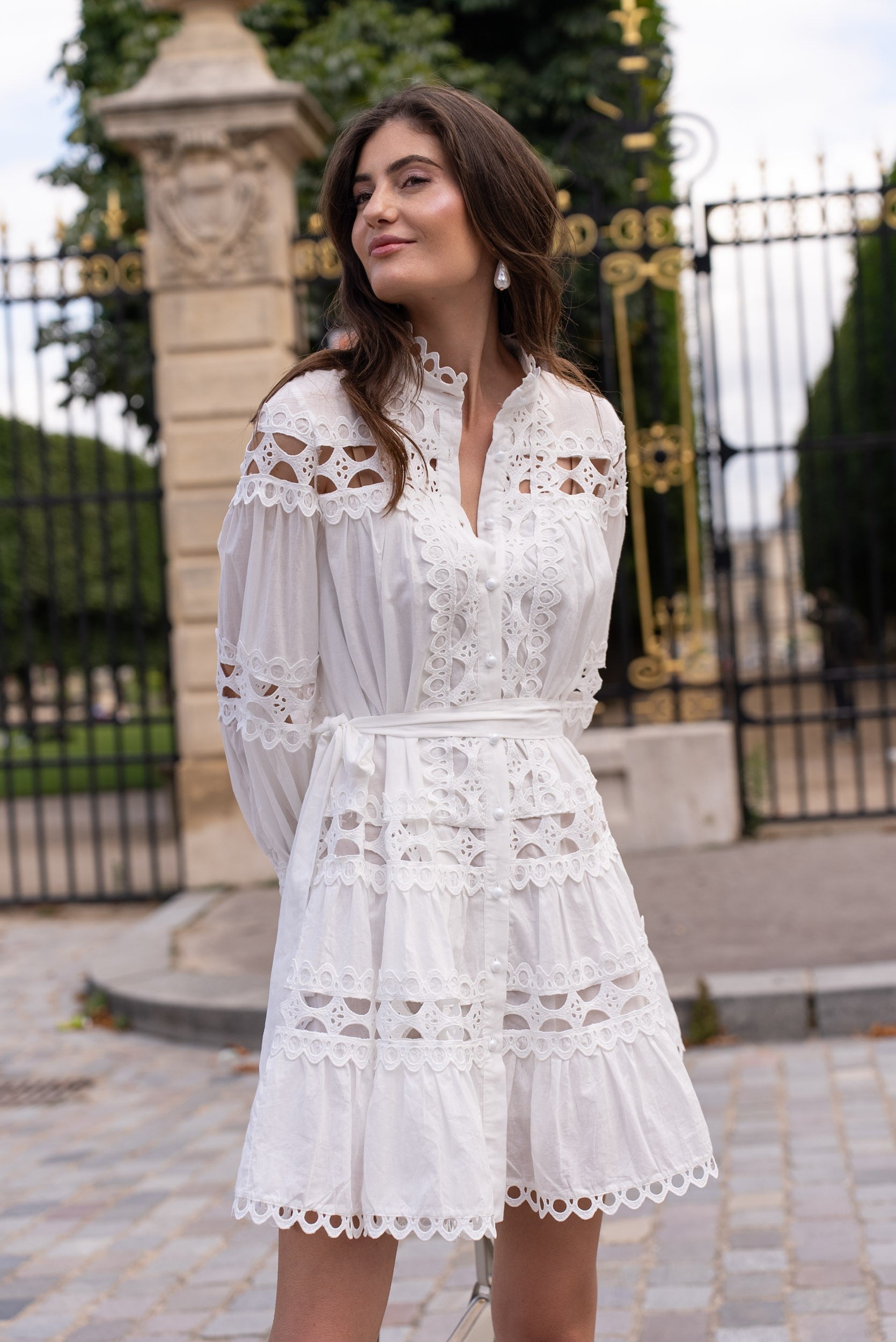 Robe chemise Ellie en coton ajouré