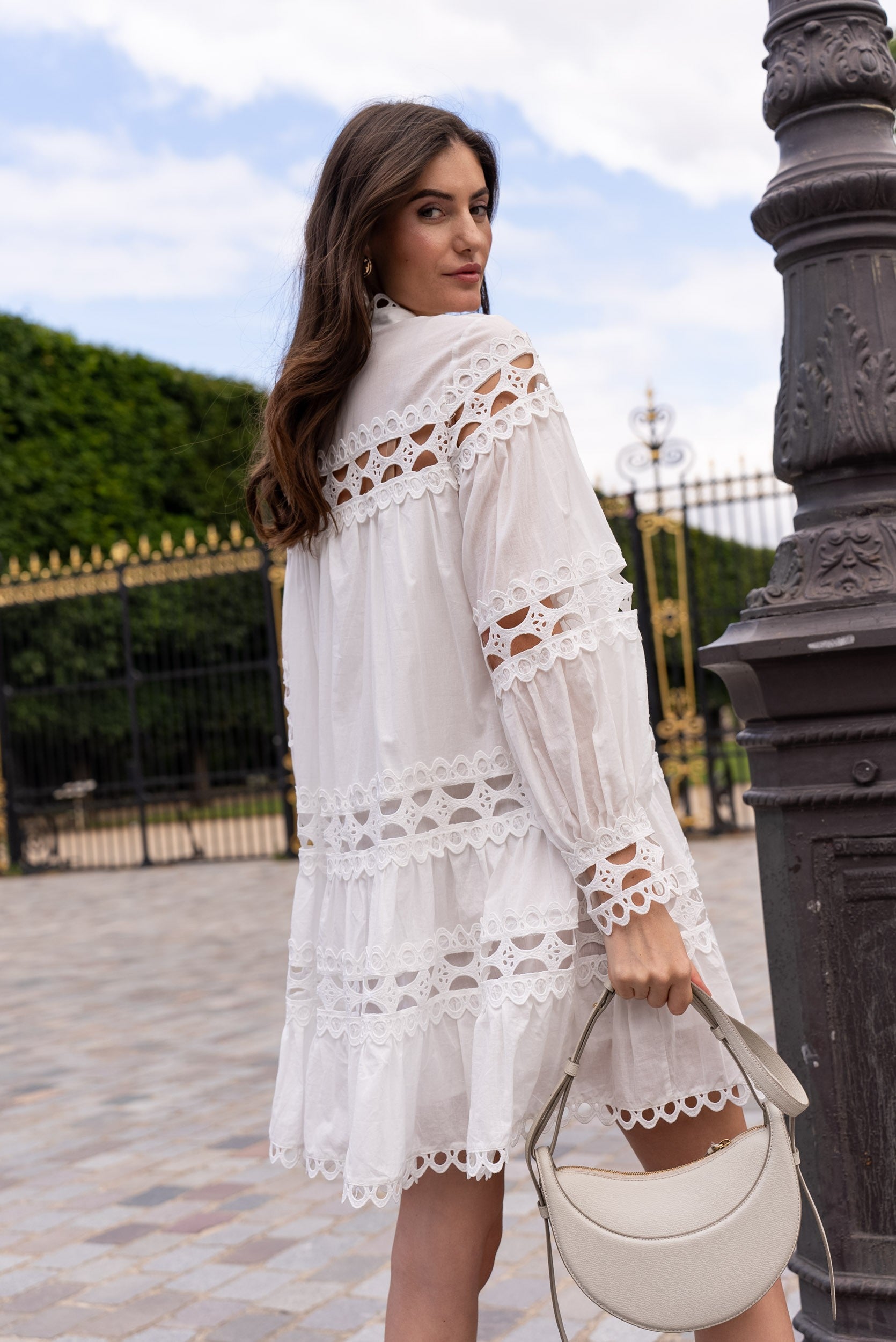 Robe chemise Ellie en coton ajouré