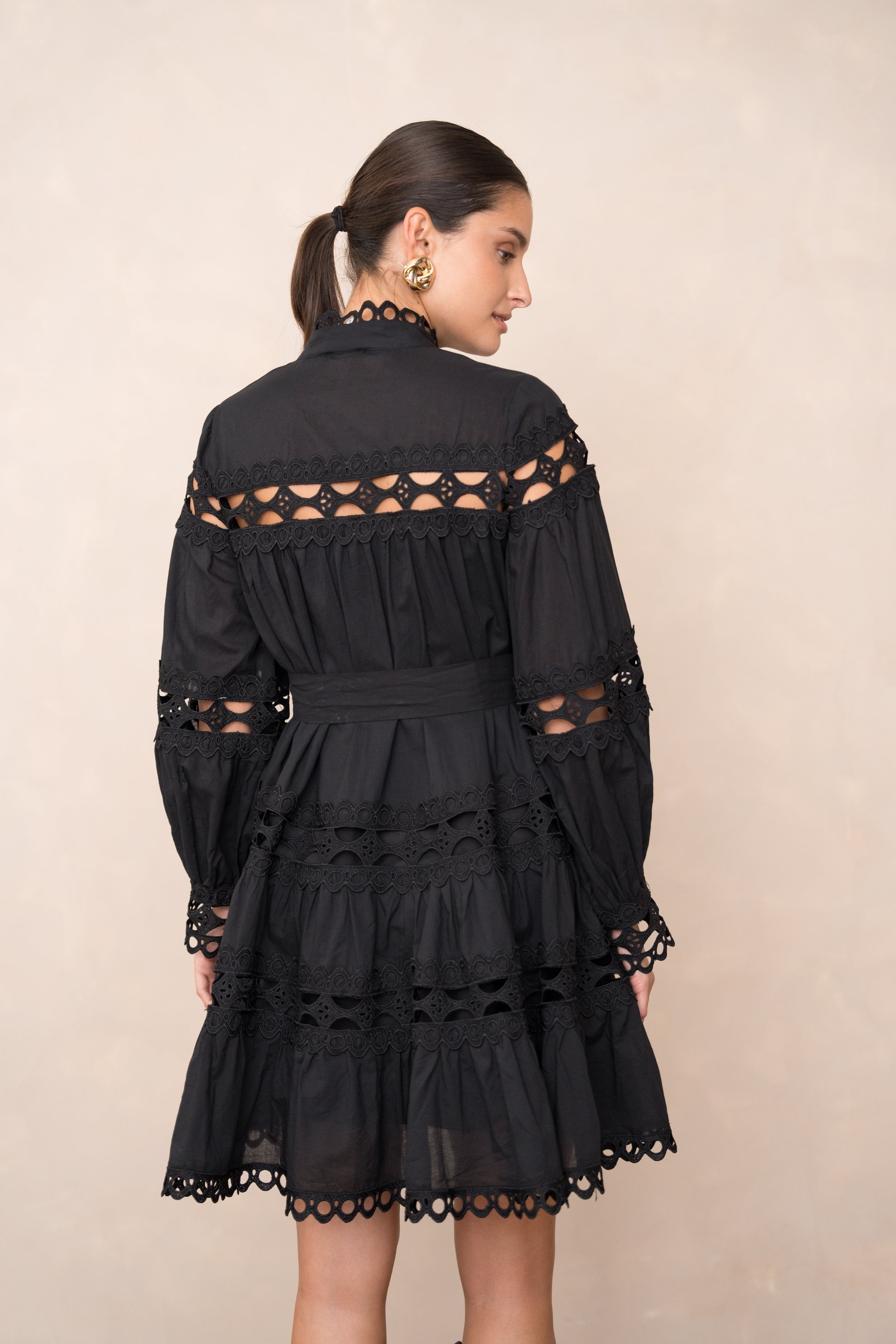 Robe chemise Ellie en coton ajouré