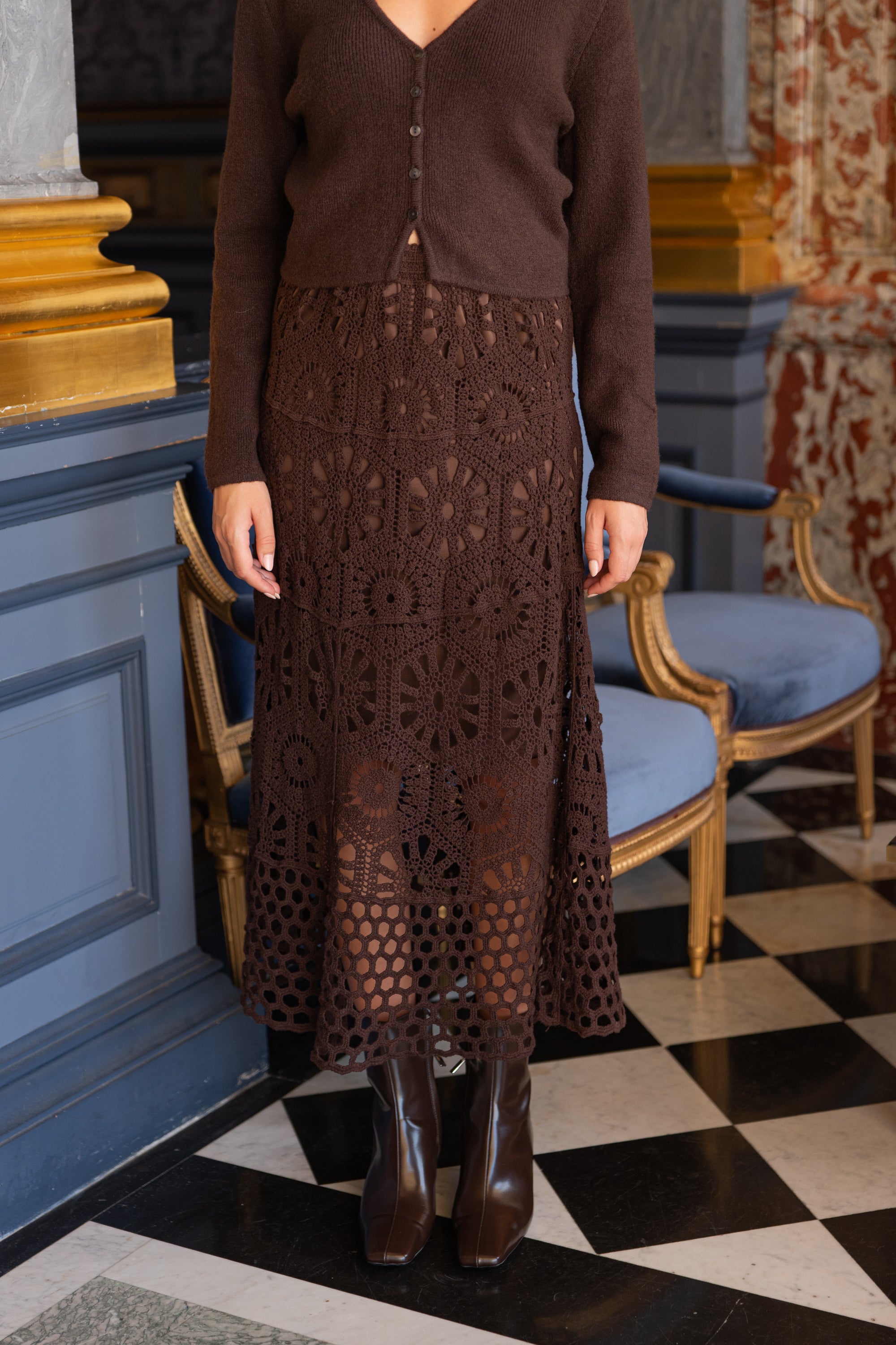 Jupe Mathilda crochet en maille ajourée
