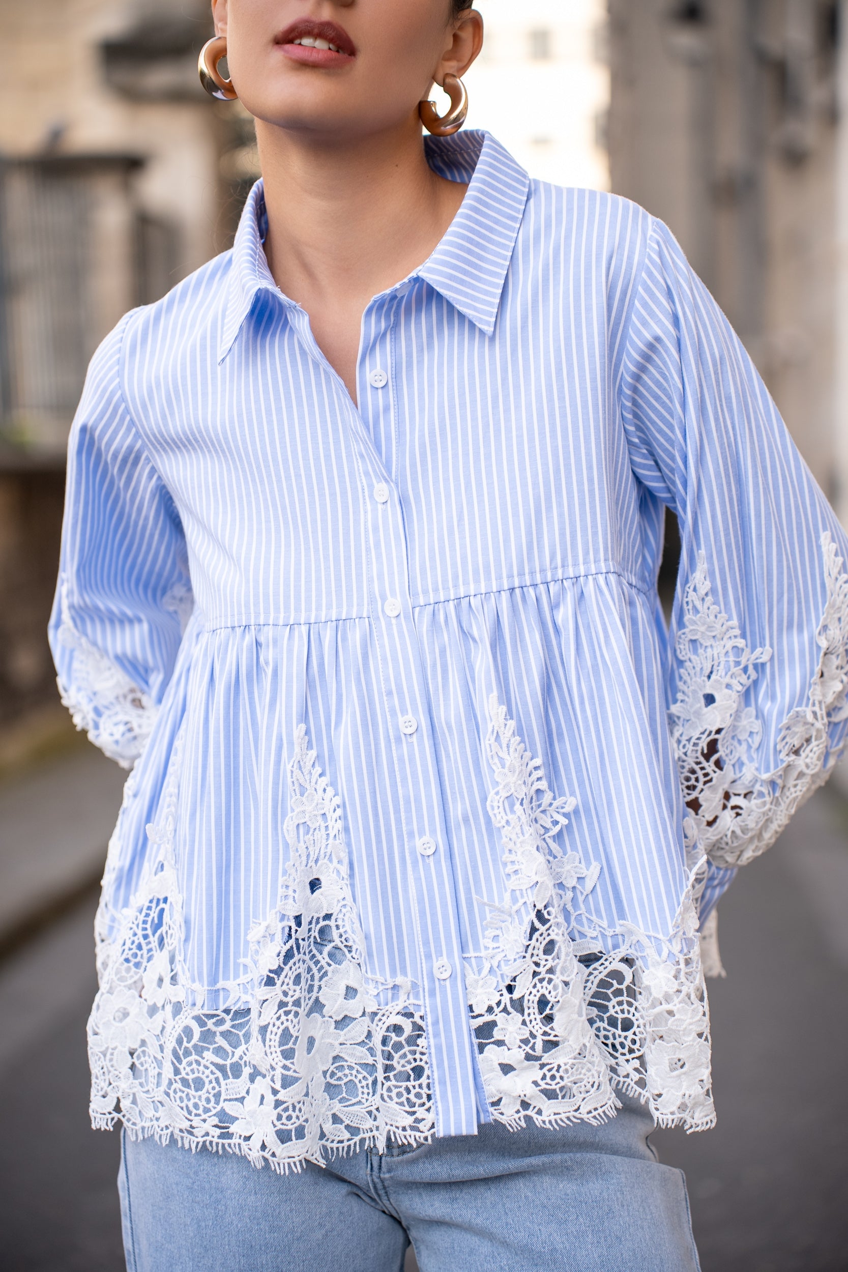 Chemise Aimie coton et guipure