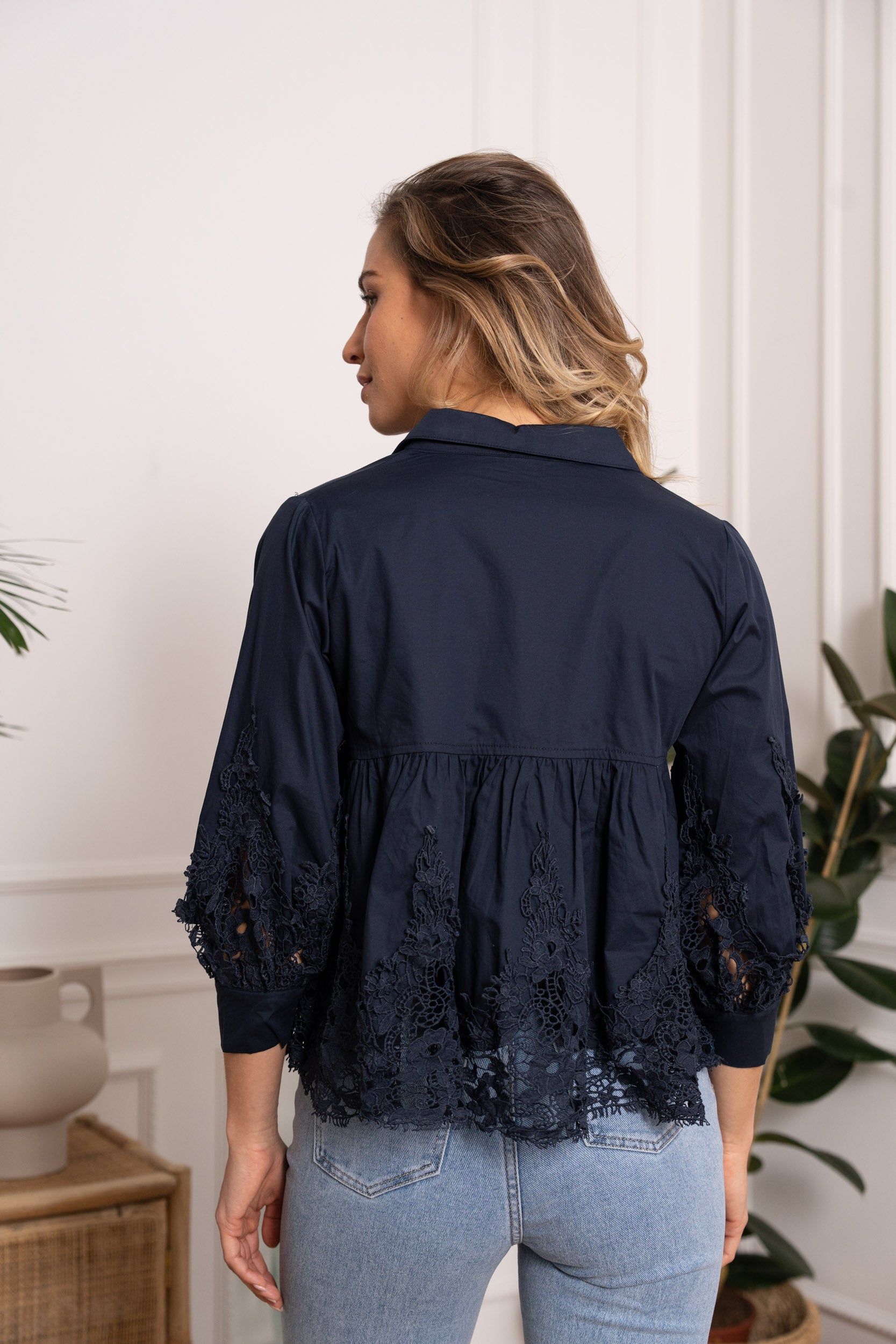 Chemise Aimie coton et guipure