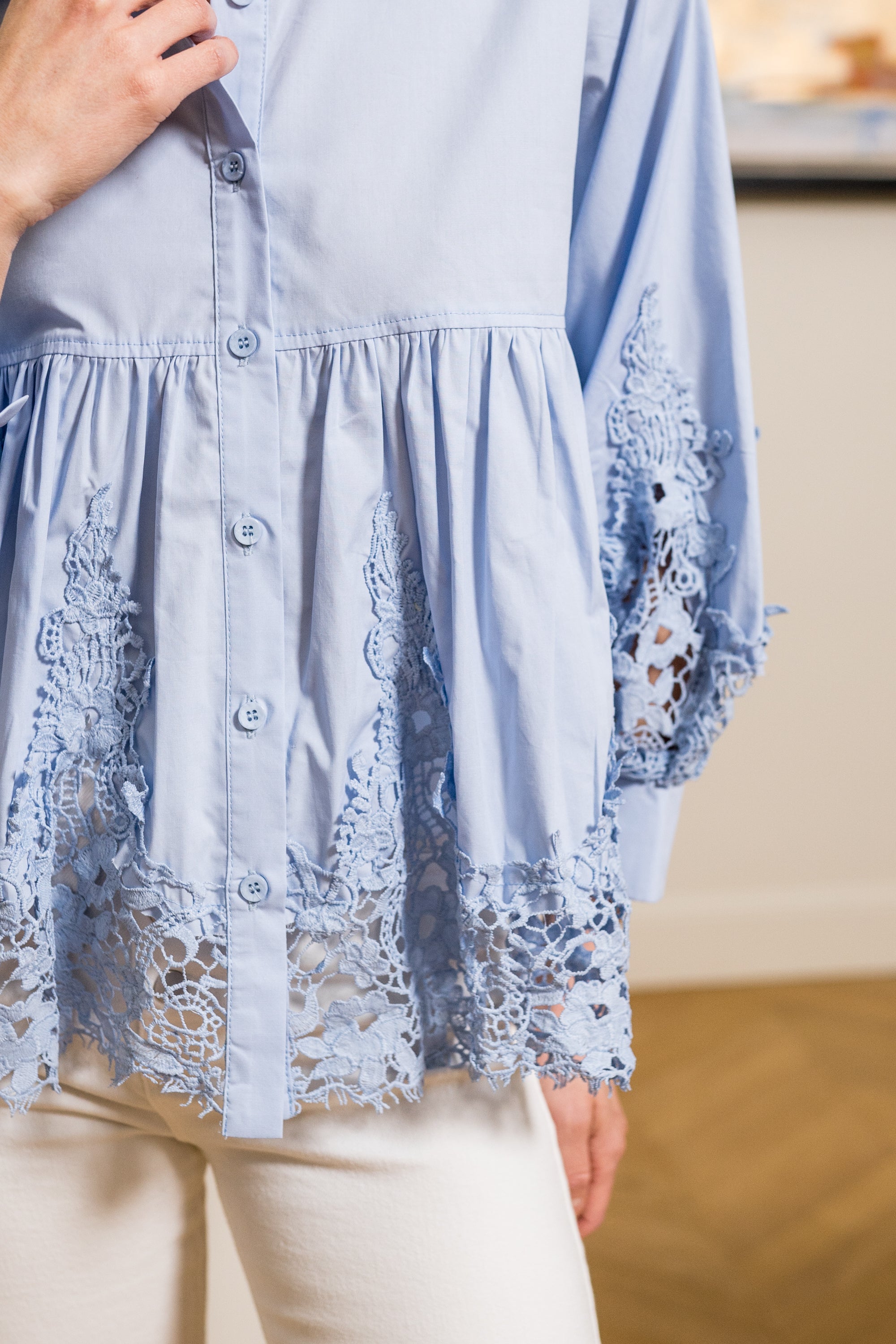 Chemise Aimie coton et guipure