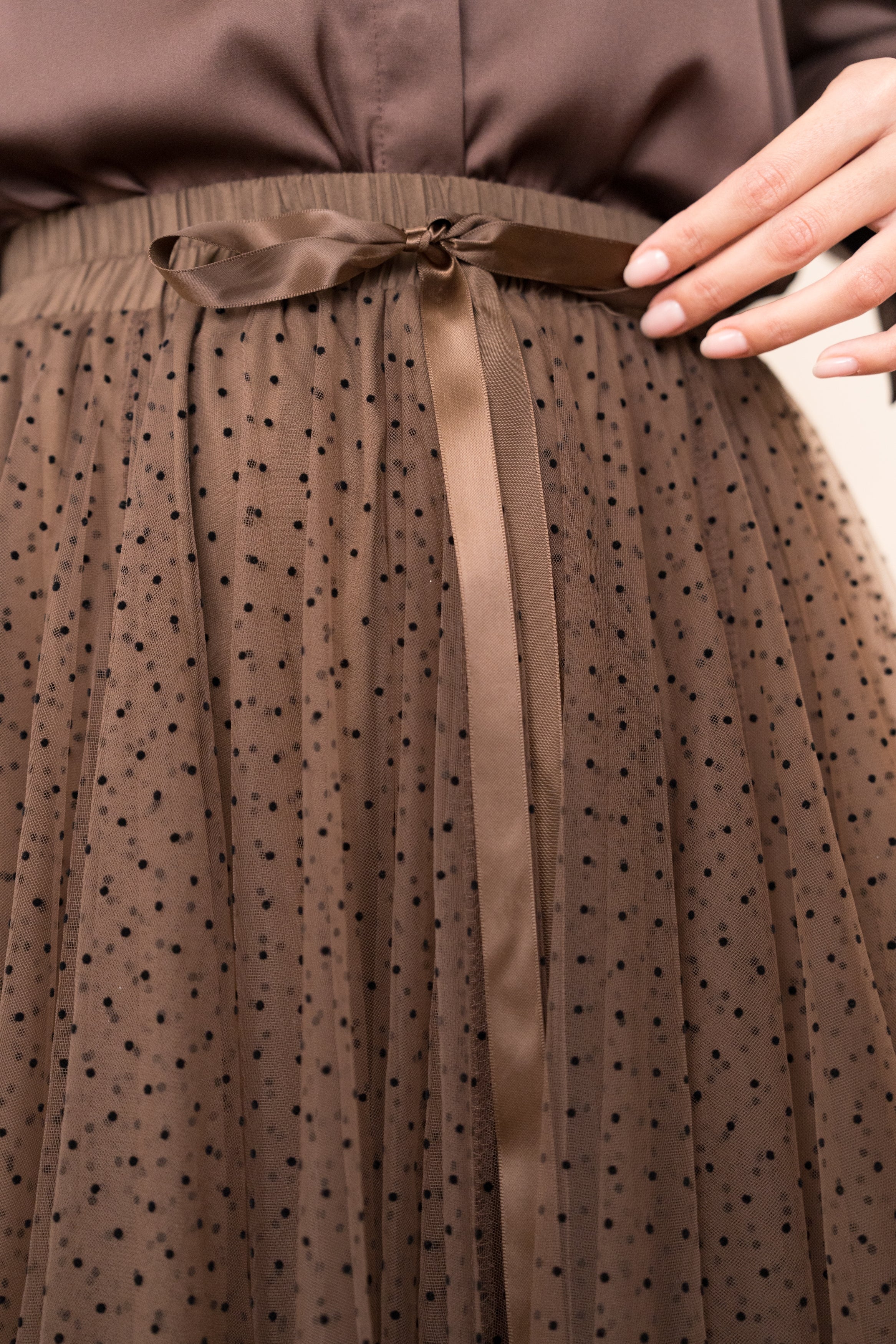 Jupe Aria en tulle plumetis à pois