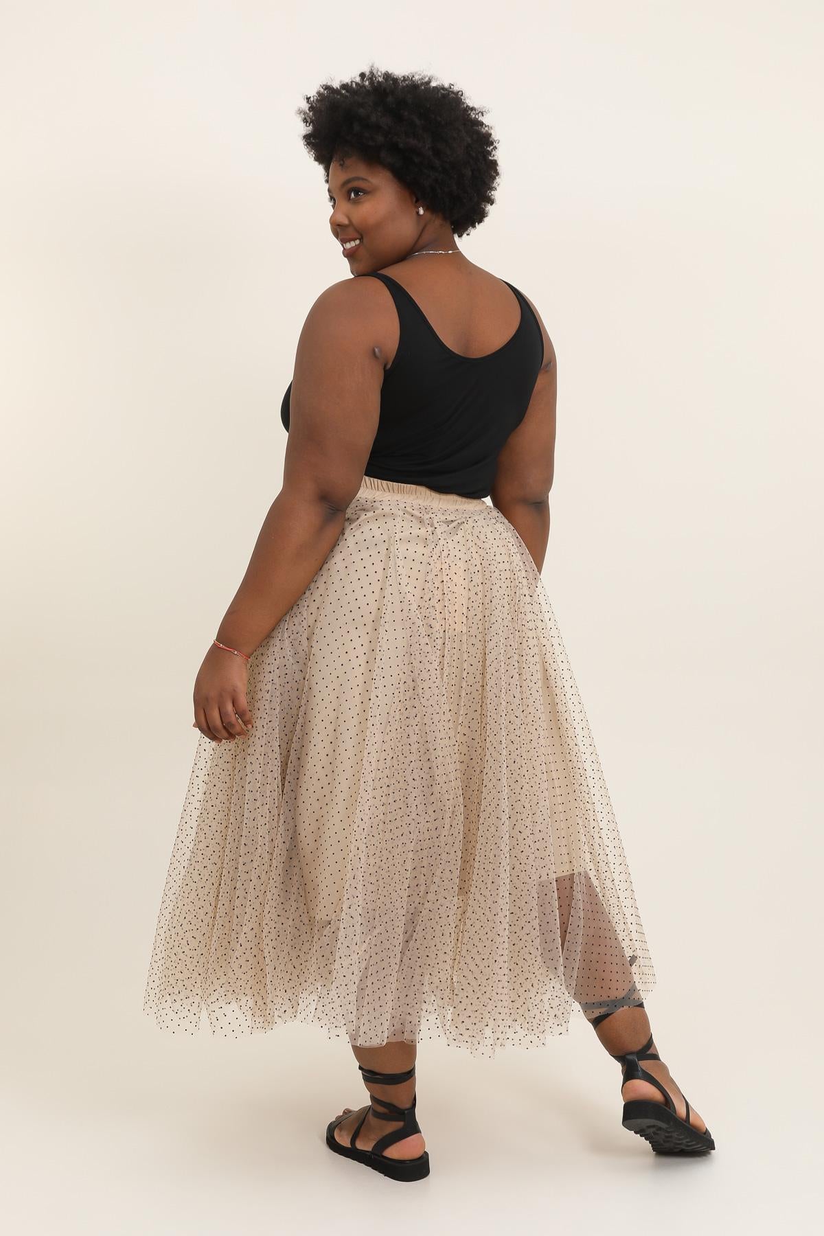 Jupe Aria en tulle plumetis à pois