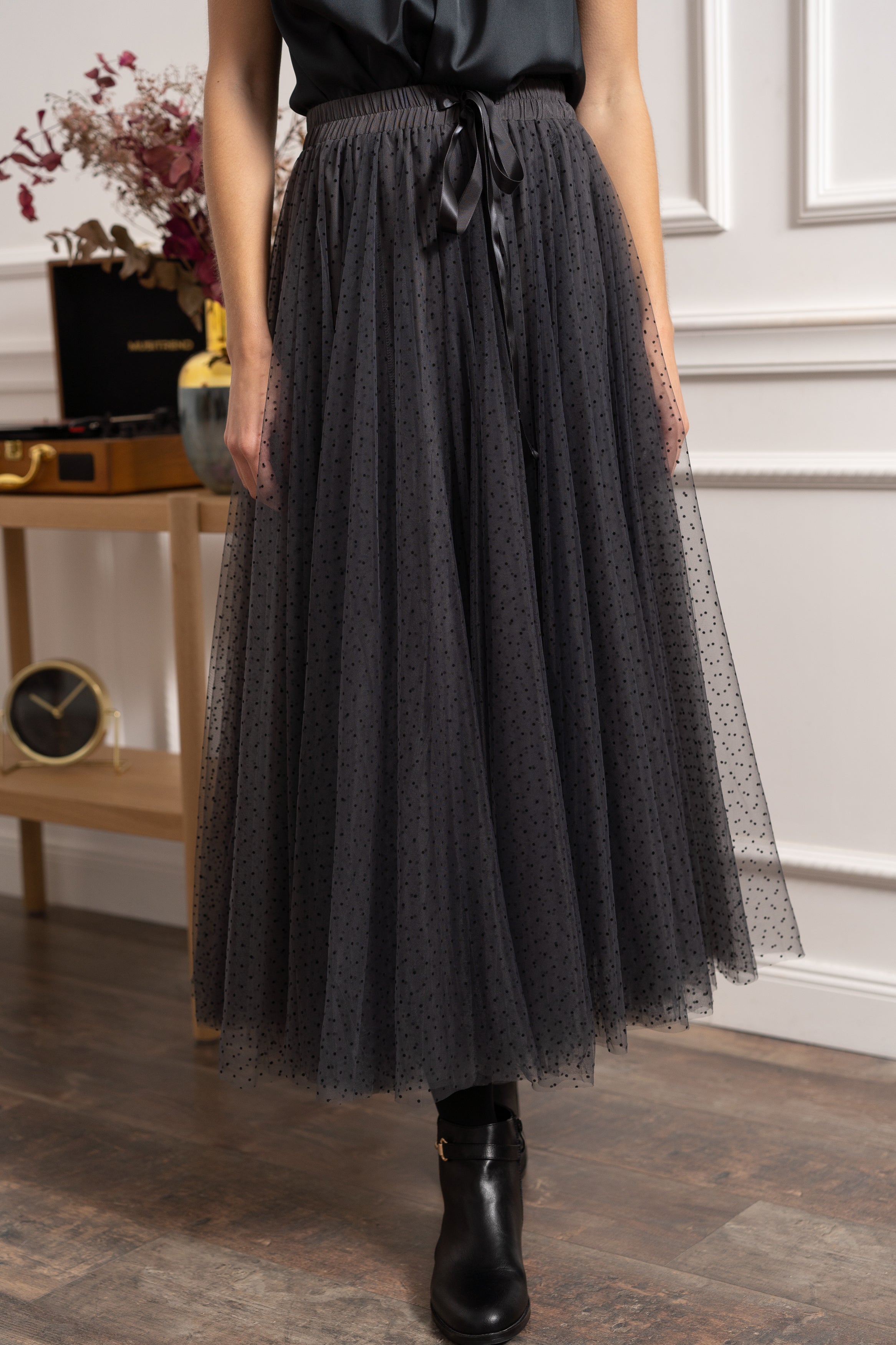 Jupe Aria en tulle plumetis à pois
