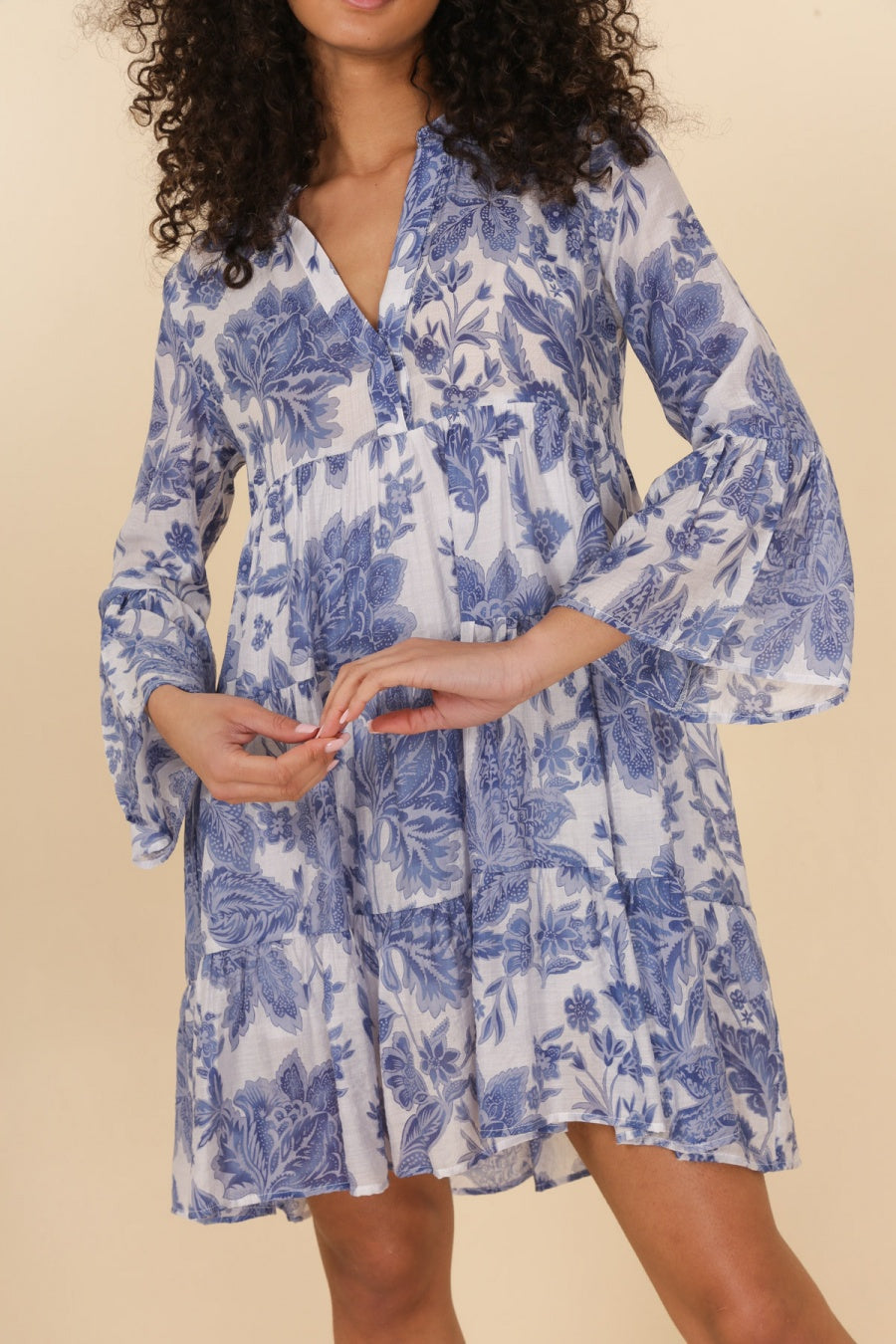 Robe courte Saint-Tropez imprimée fleurie