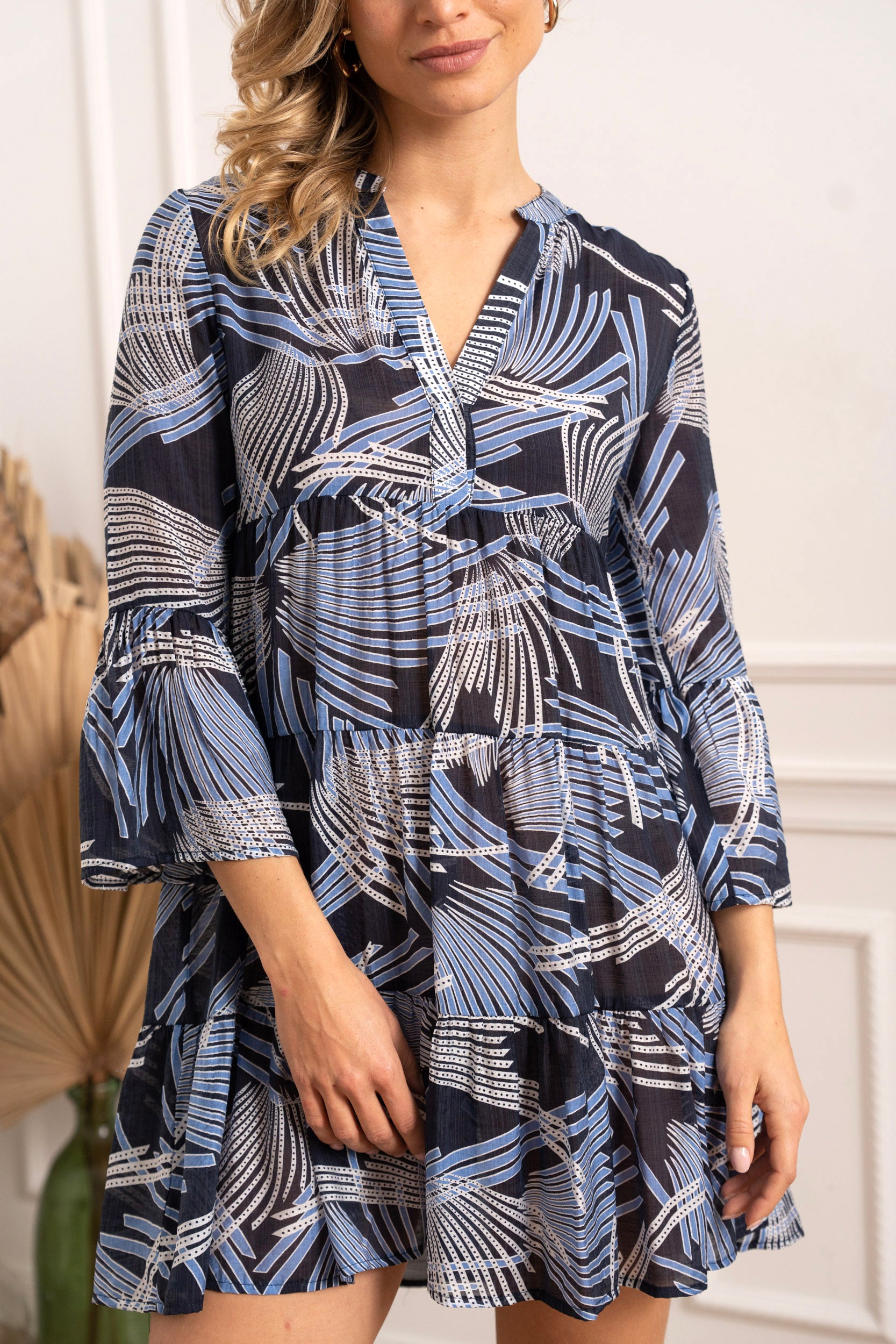 Robe courte Saint-Tropez imprimée fleurie