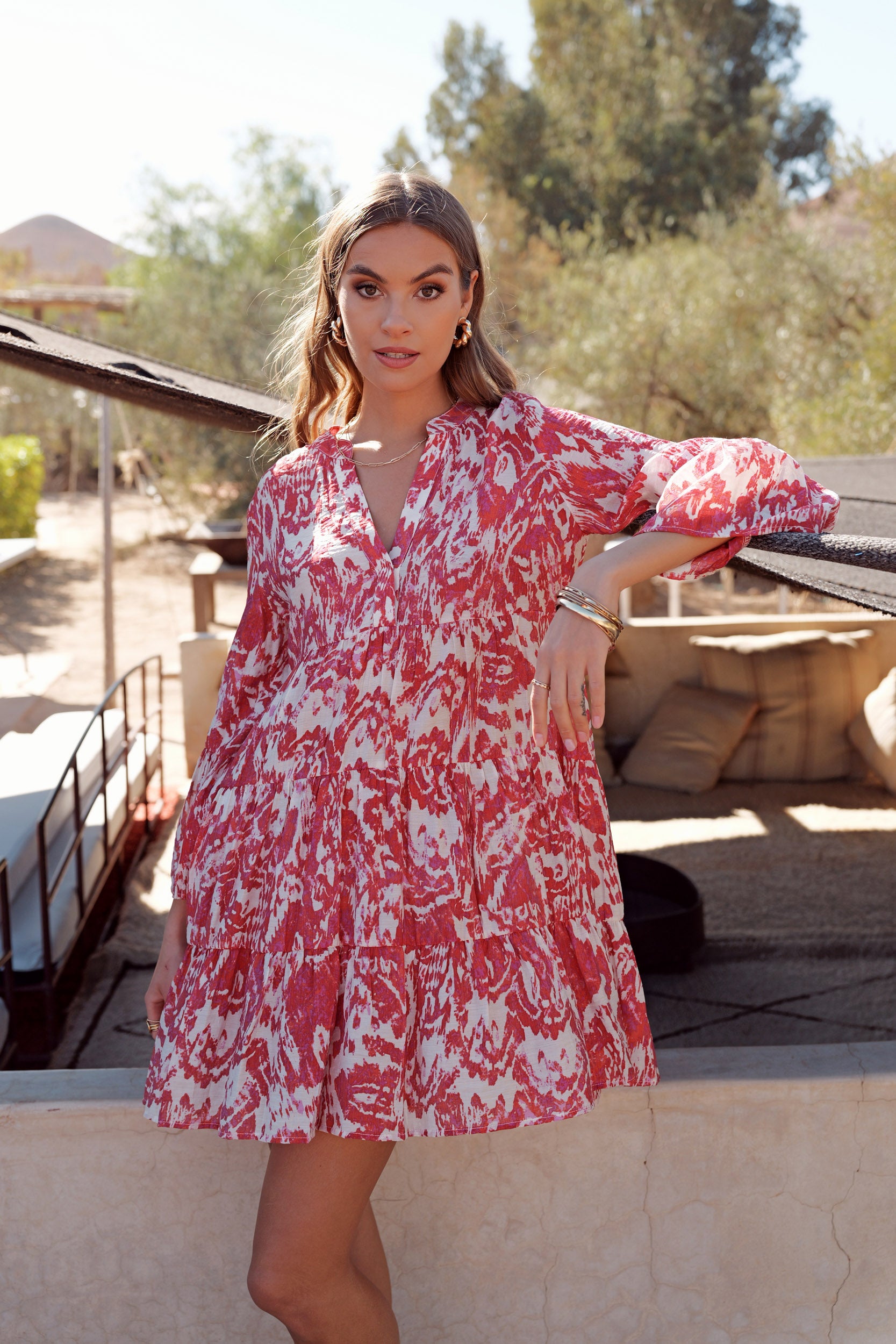 Robe courte Saint-Tropez imprimée fleurie