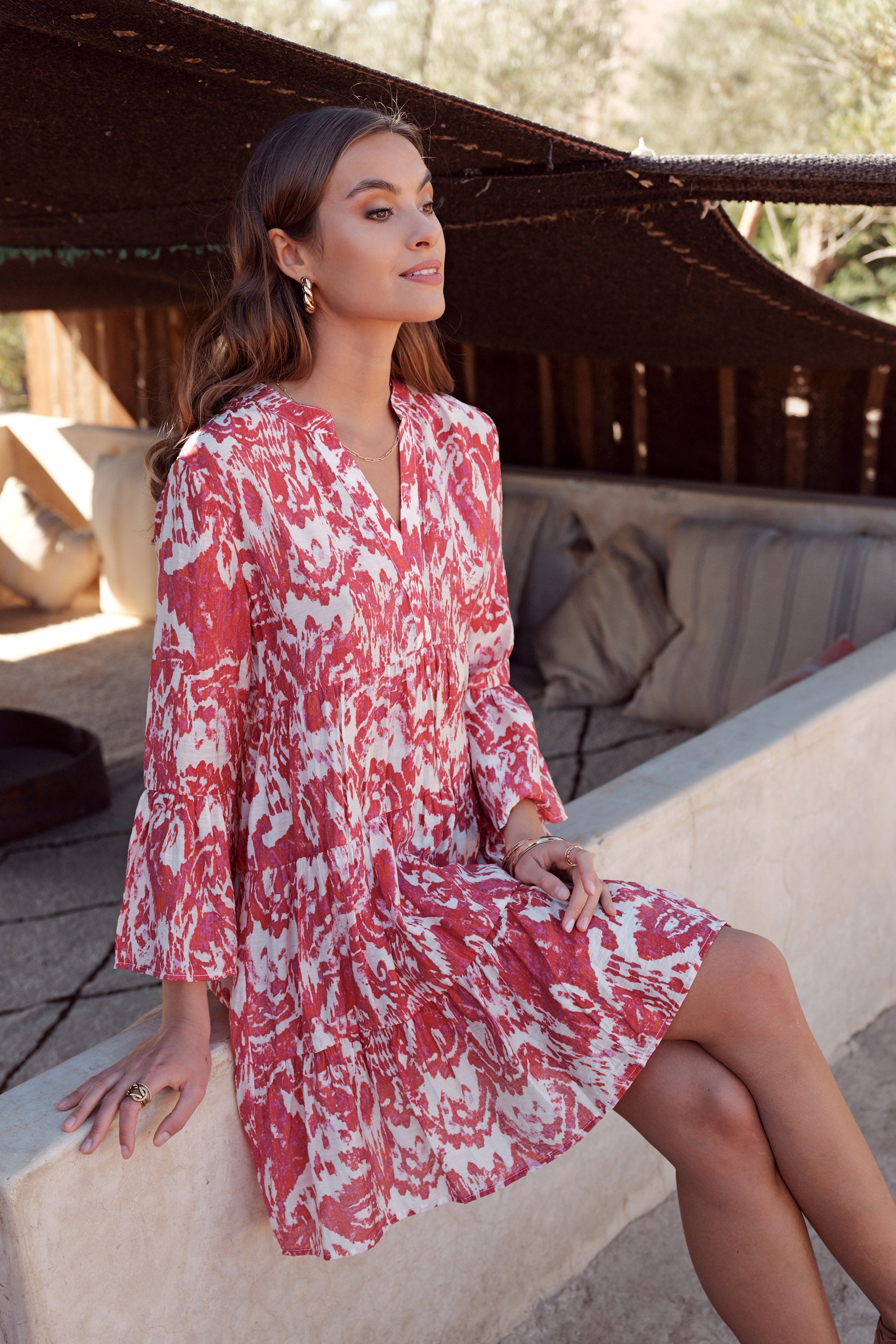 Robe courte Saint-Tropez imprimée fleurie