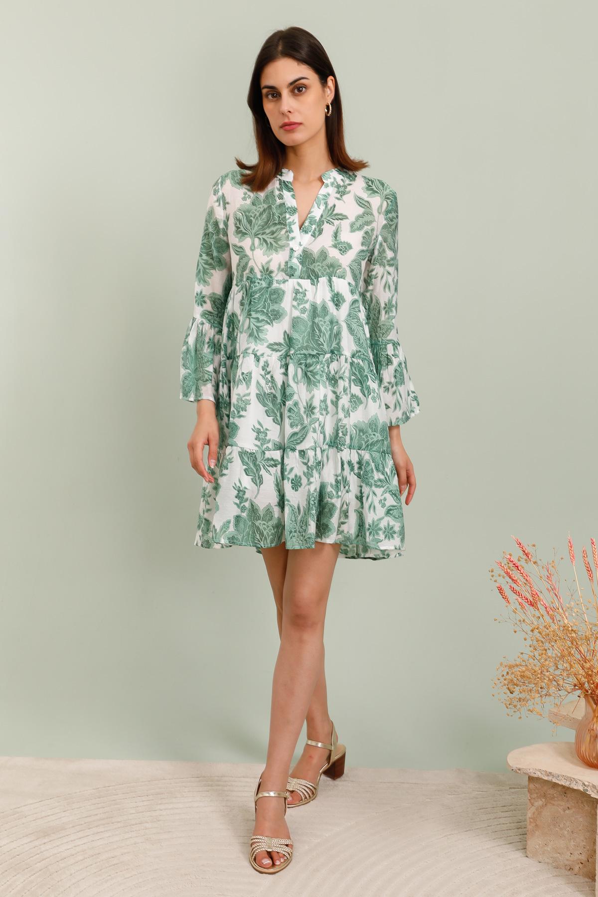 Robe courte Saint-Tropez imprimée fleurie