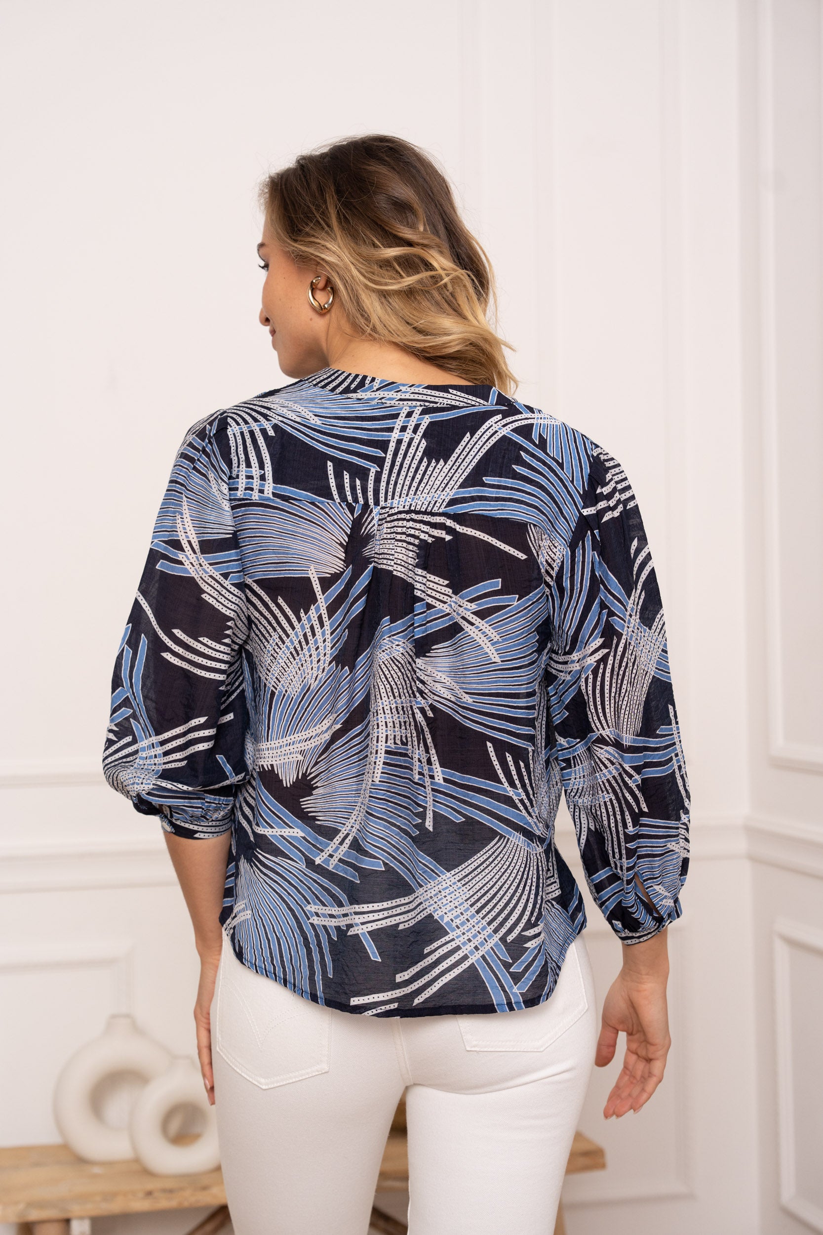 Chemise Eléna en soie imprimée fleurie