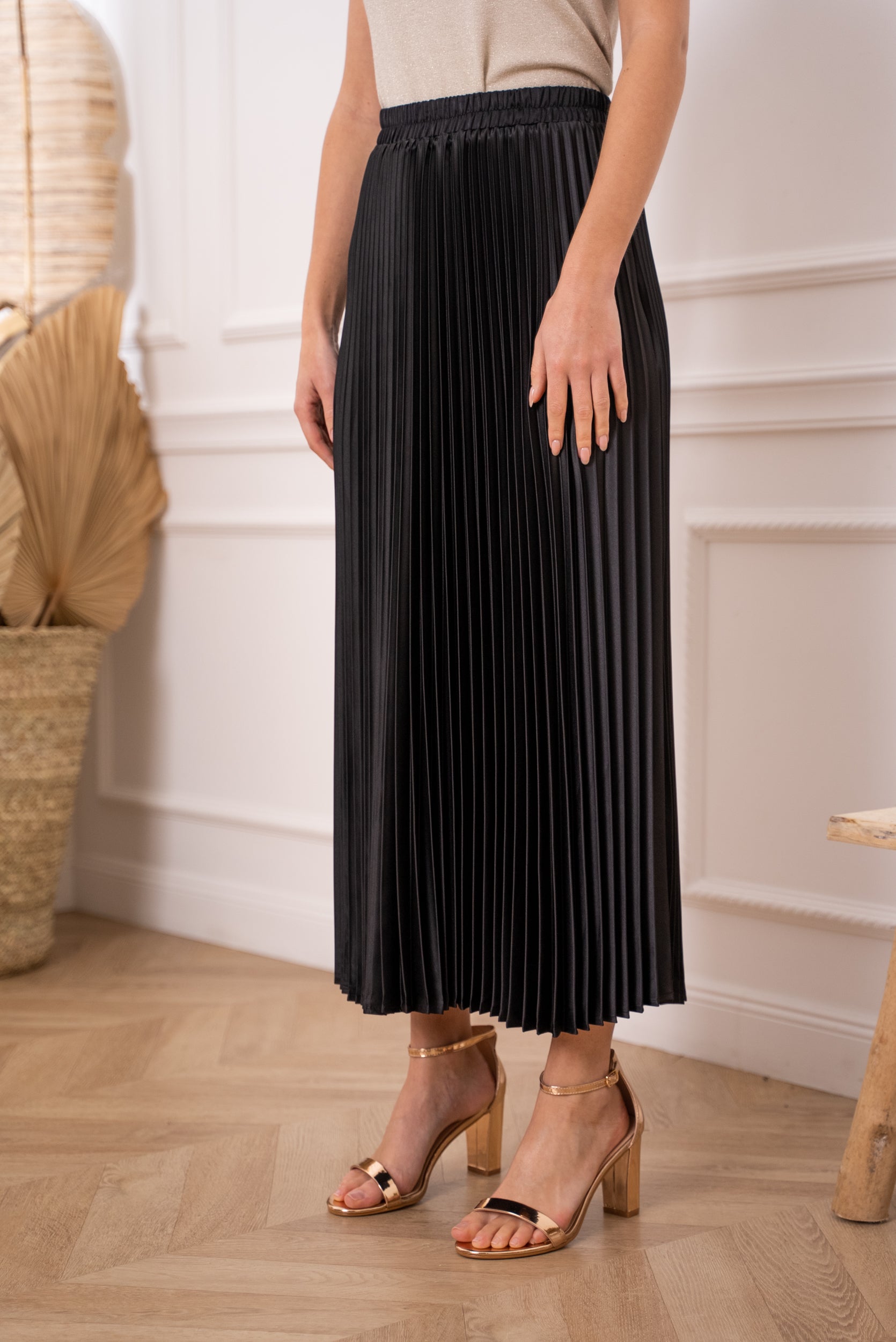 Jupe Diana en satin plissée