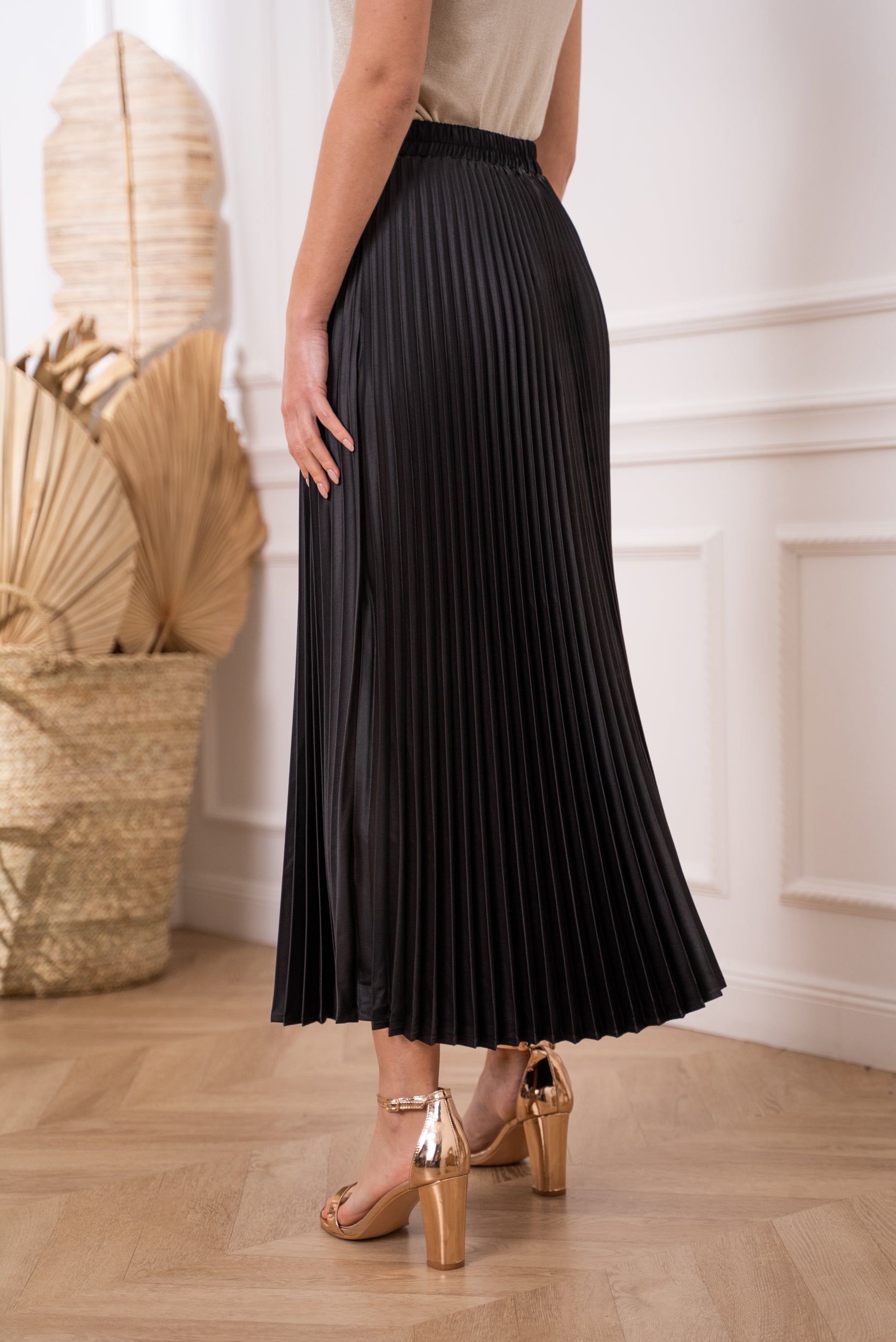 Jupe Diana en satin plissée
