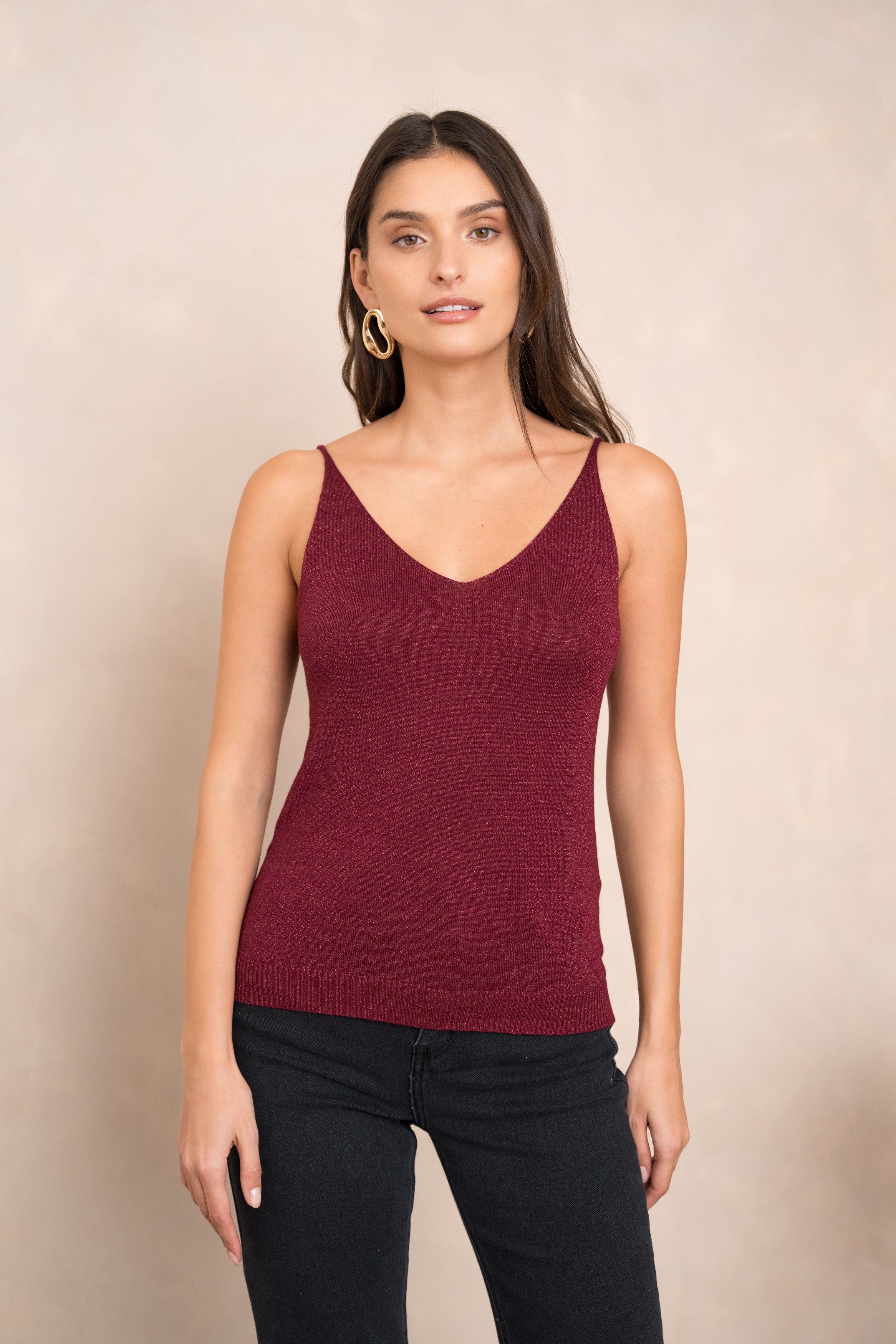 Shiny lurex tank top