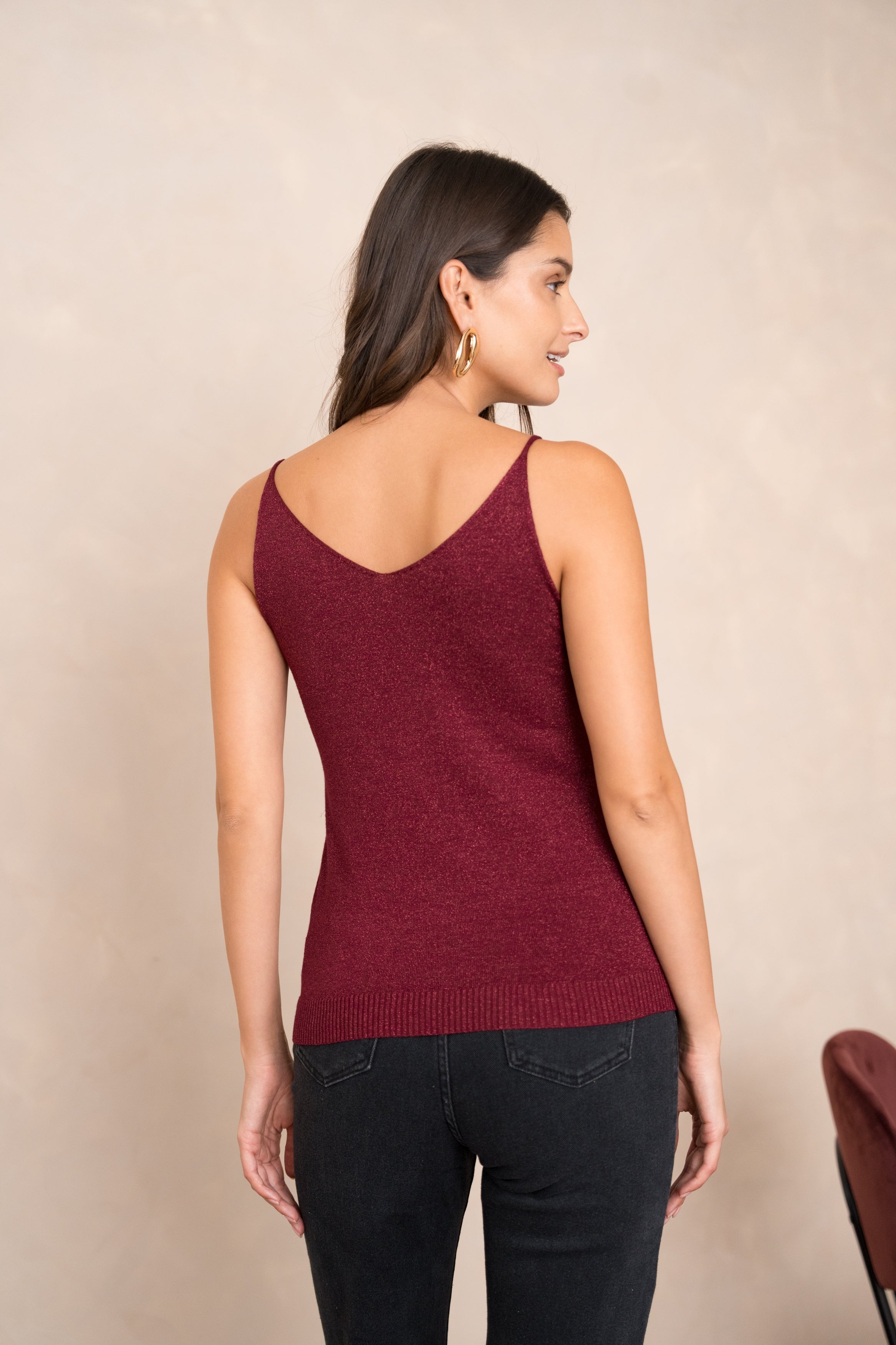 Shiny lurex tank top