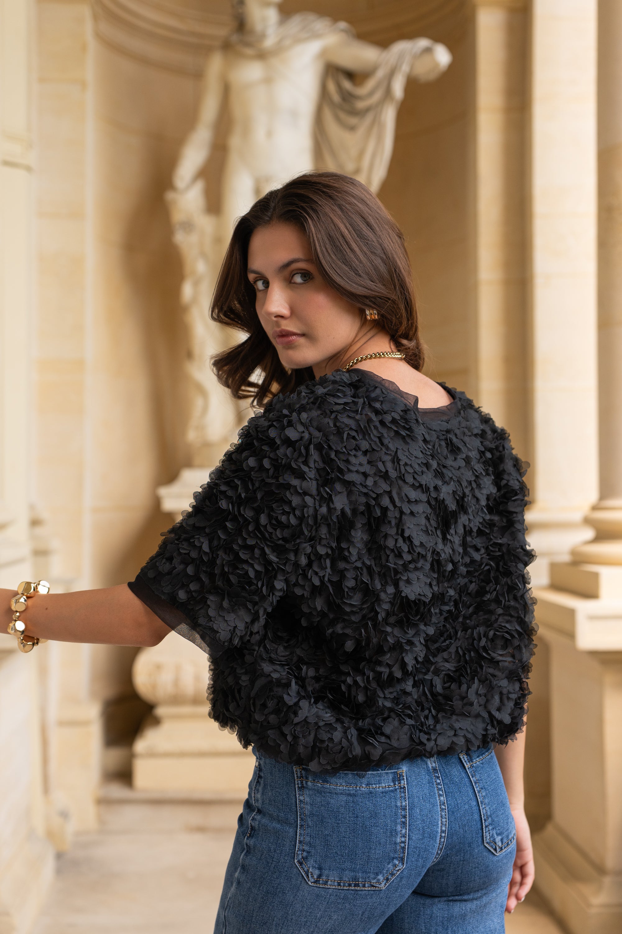 Blouse Sammy texturée à rosace