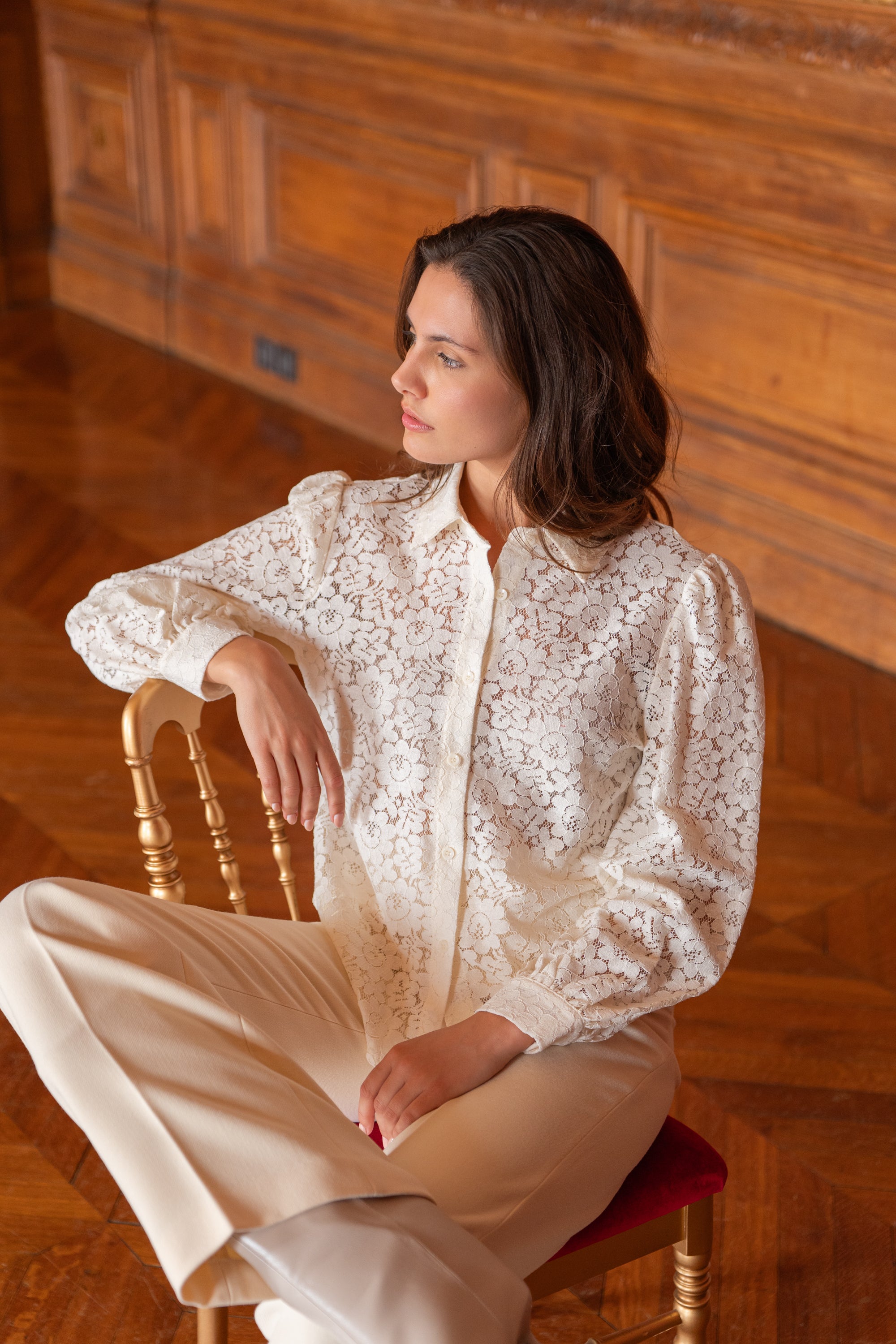 Chemise Charlotte col lavallière