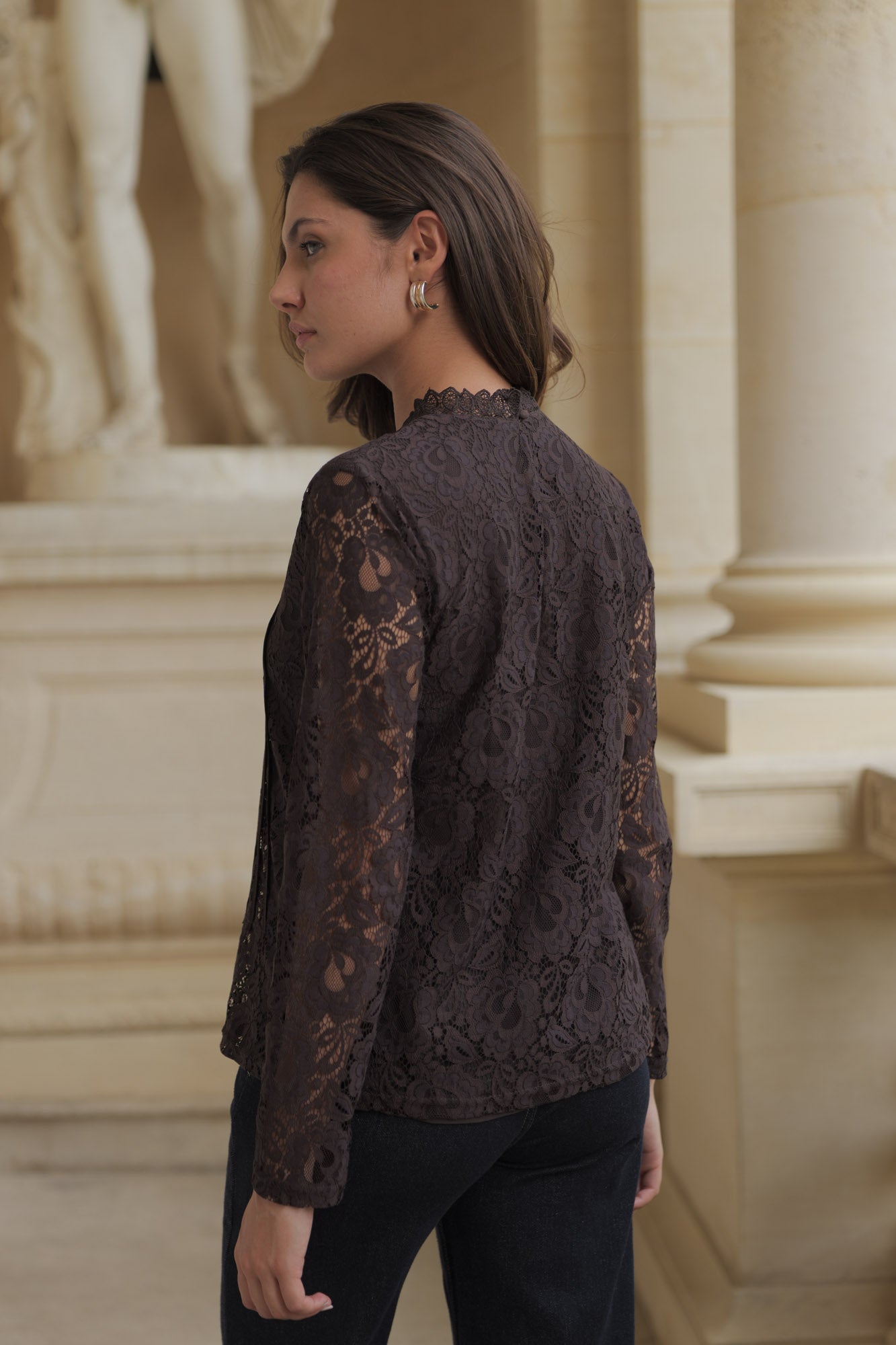 Blouse Tiffany en dentelle à bordures