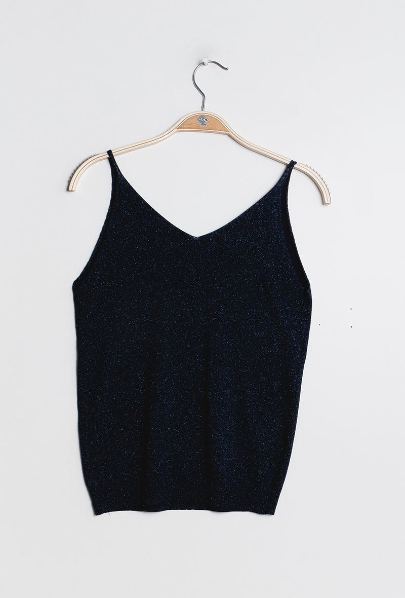 Top débardeur en maille lurex