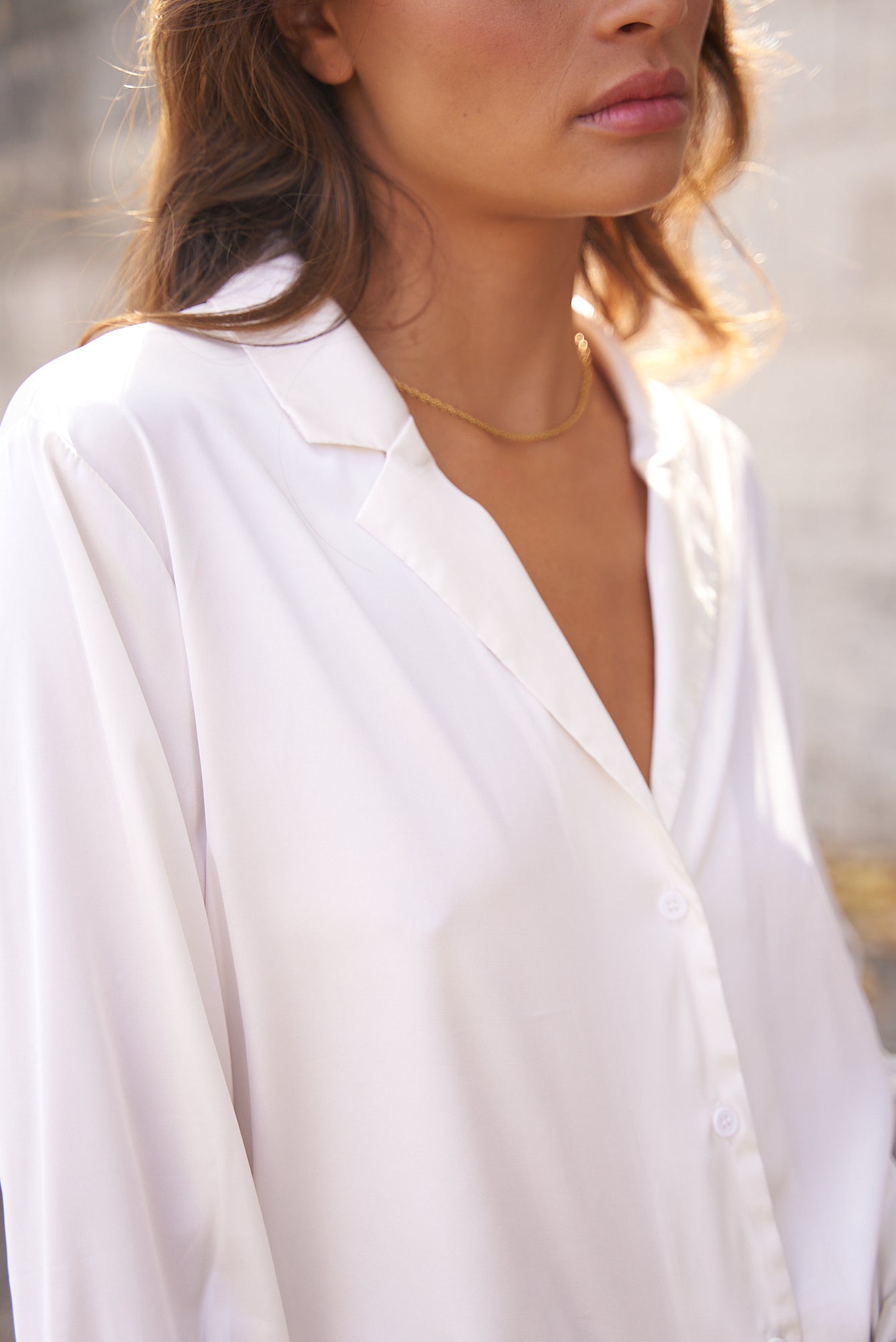 Chemise Paris satinée col pyjama