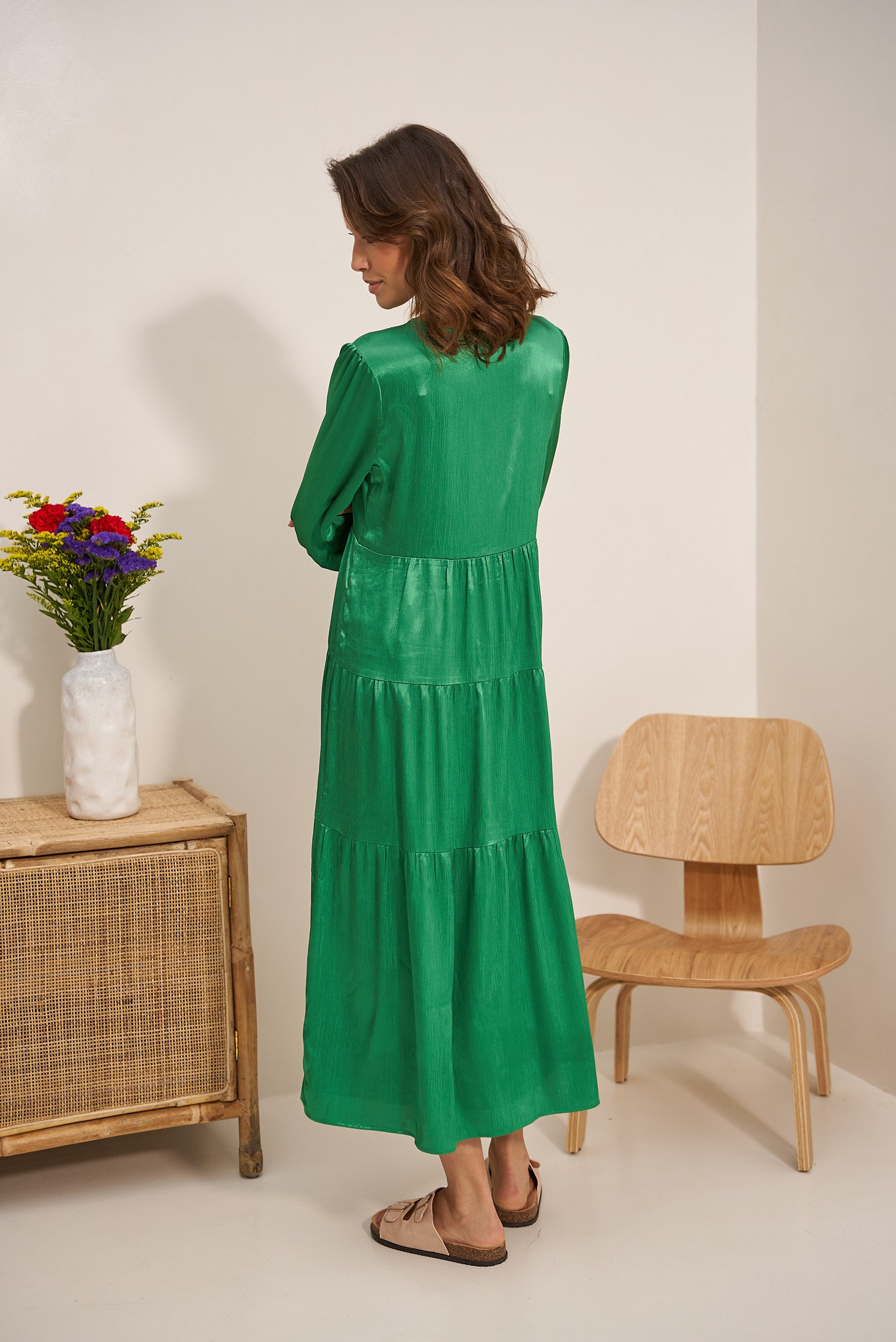 Robe longue soyeuse