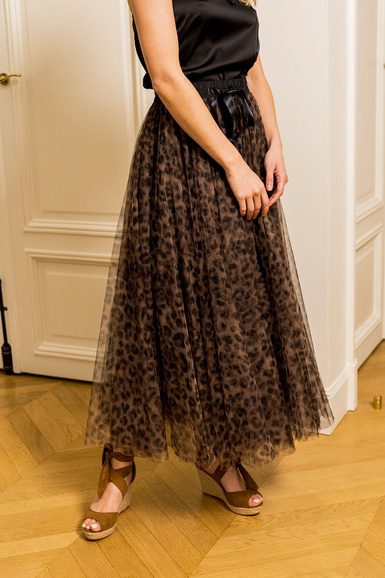 Jupe Aria tulle grand léopard