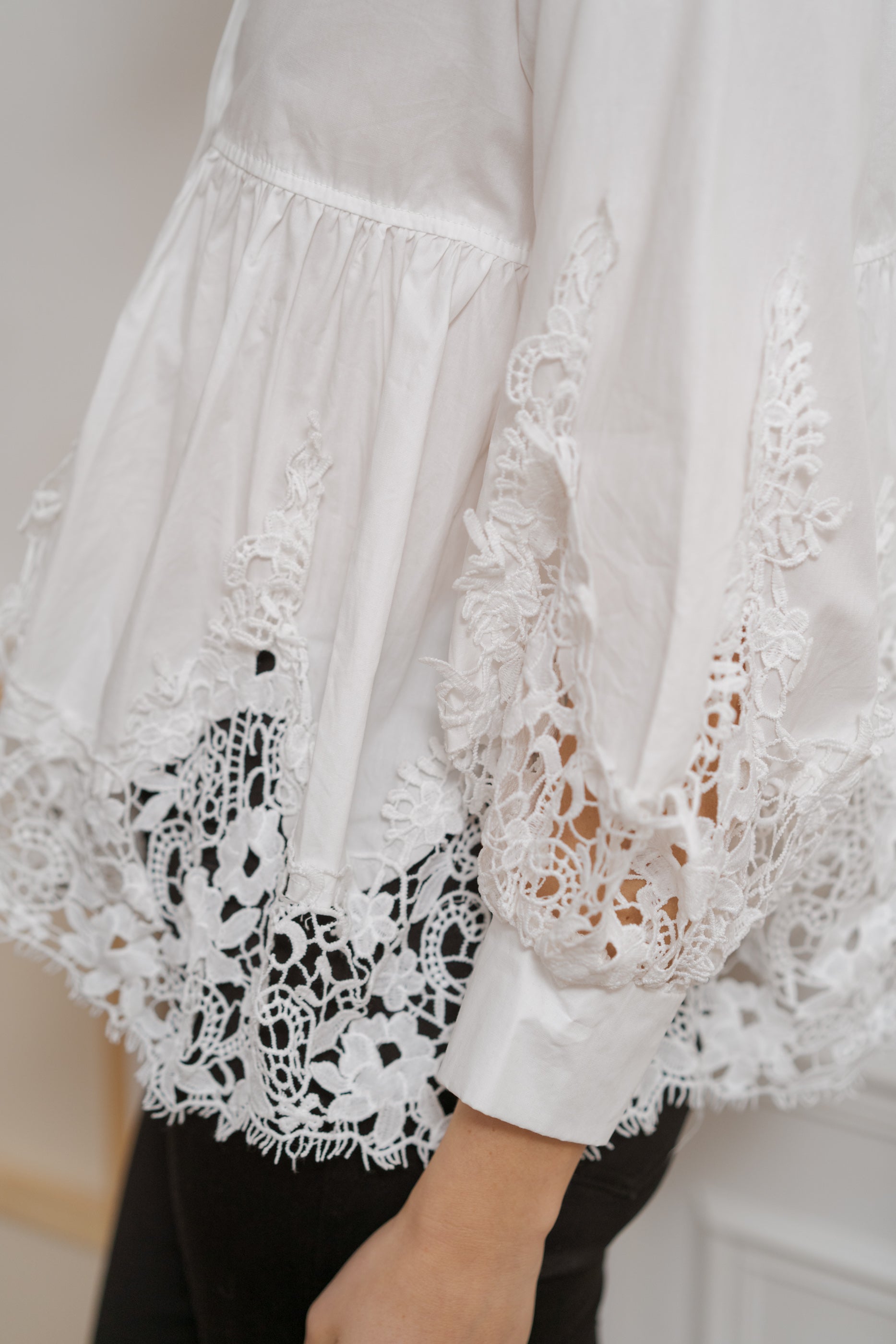 Chemise Aimie coton et guipure