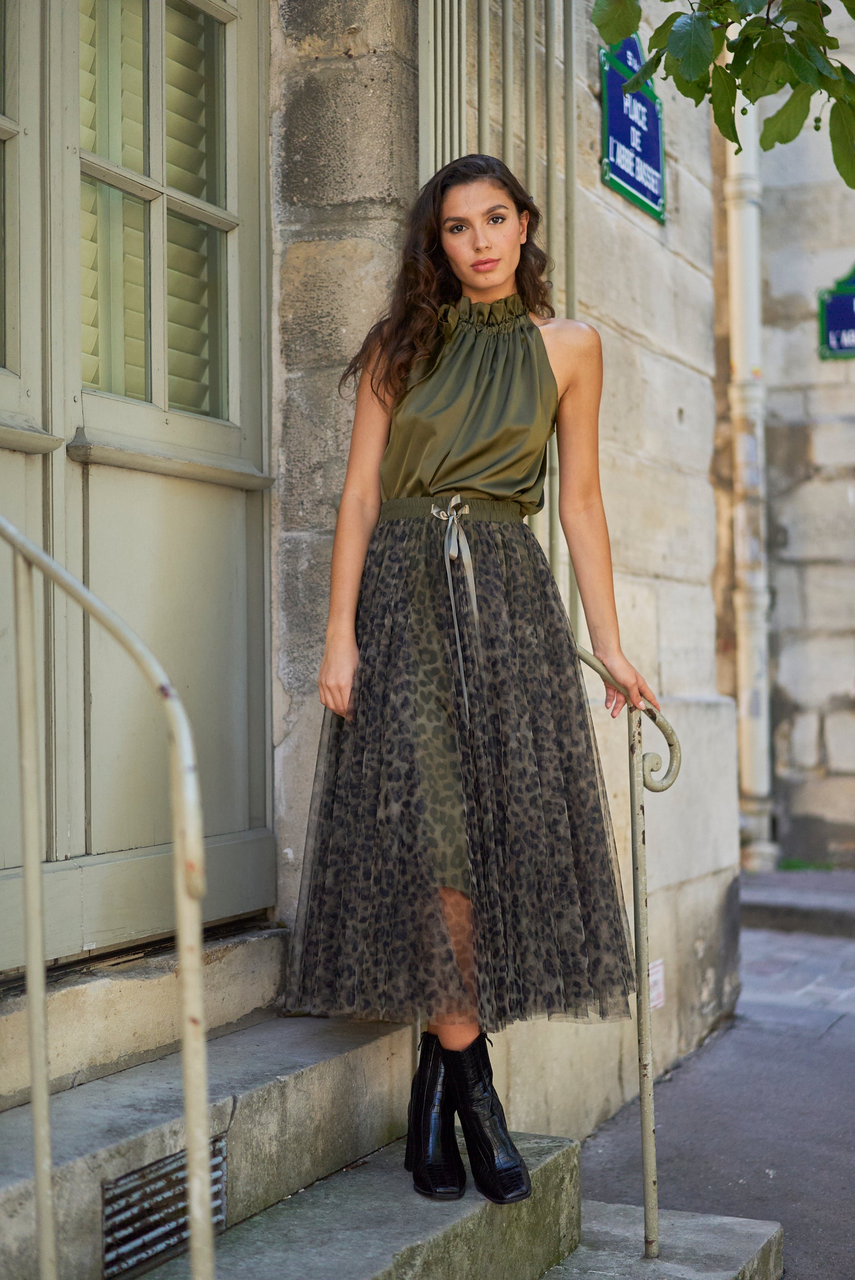Jupe Aria tulle grand léopard