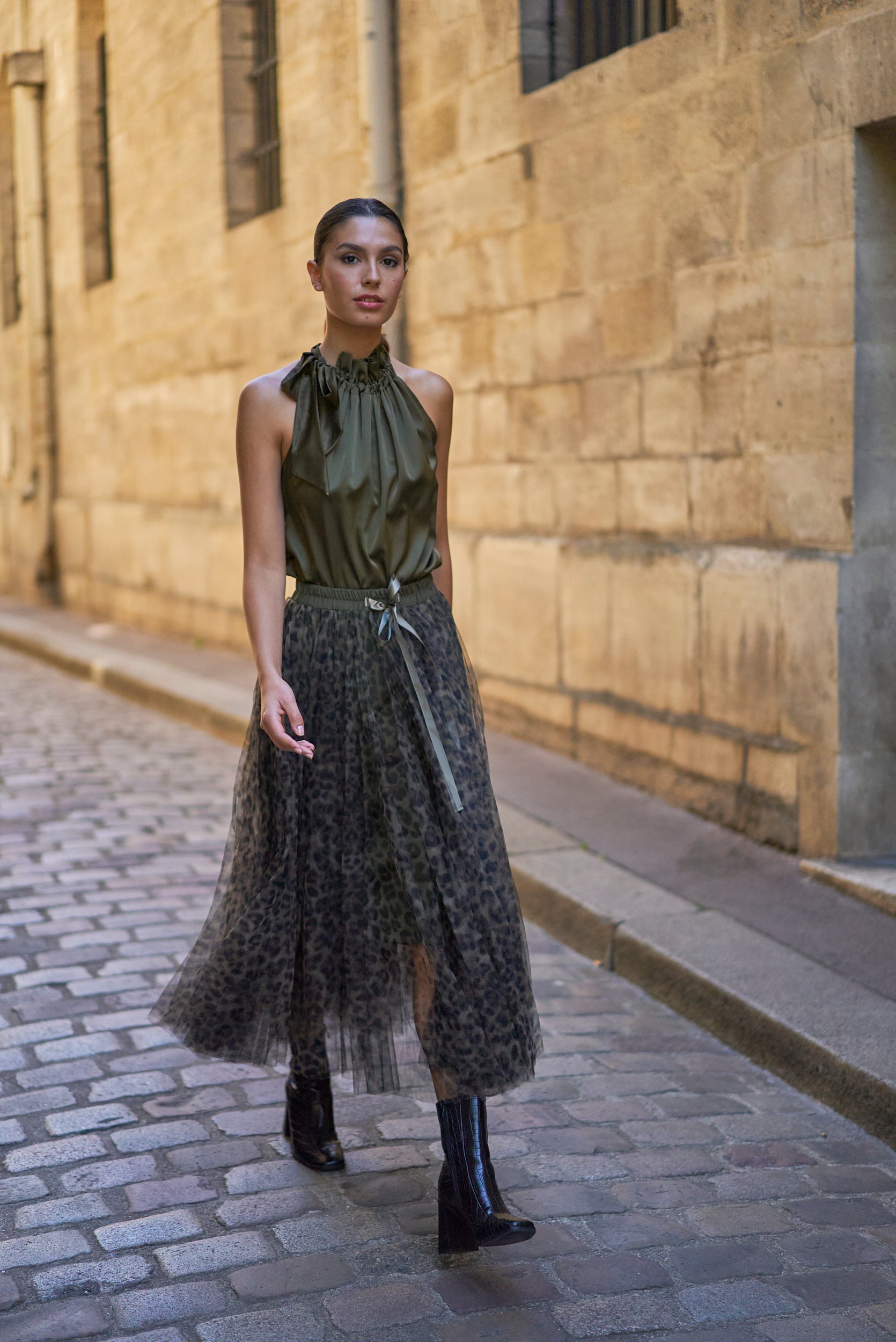 Jupe Aria tulle grand léopard