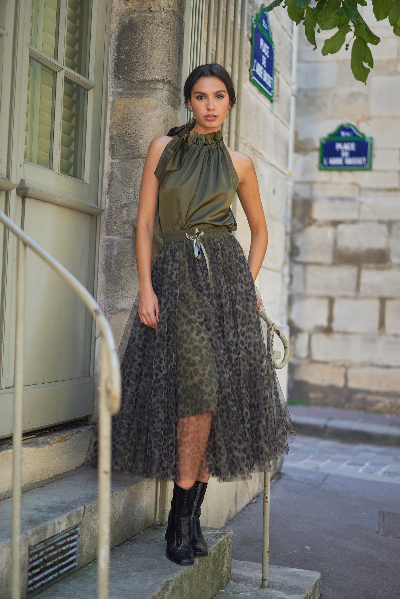 Jupe Aria tulle grand léopard