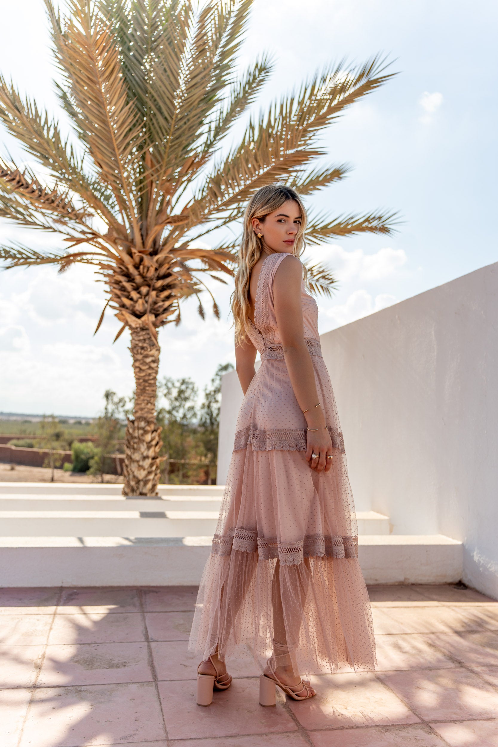 Robe longue Nikky tulle plumetis