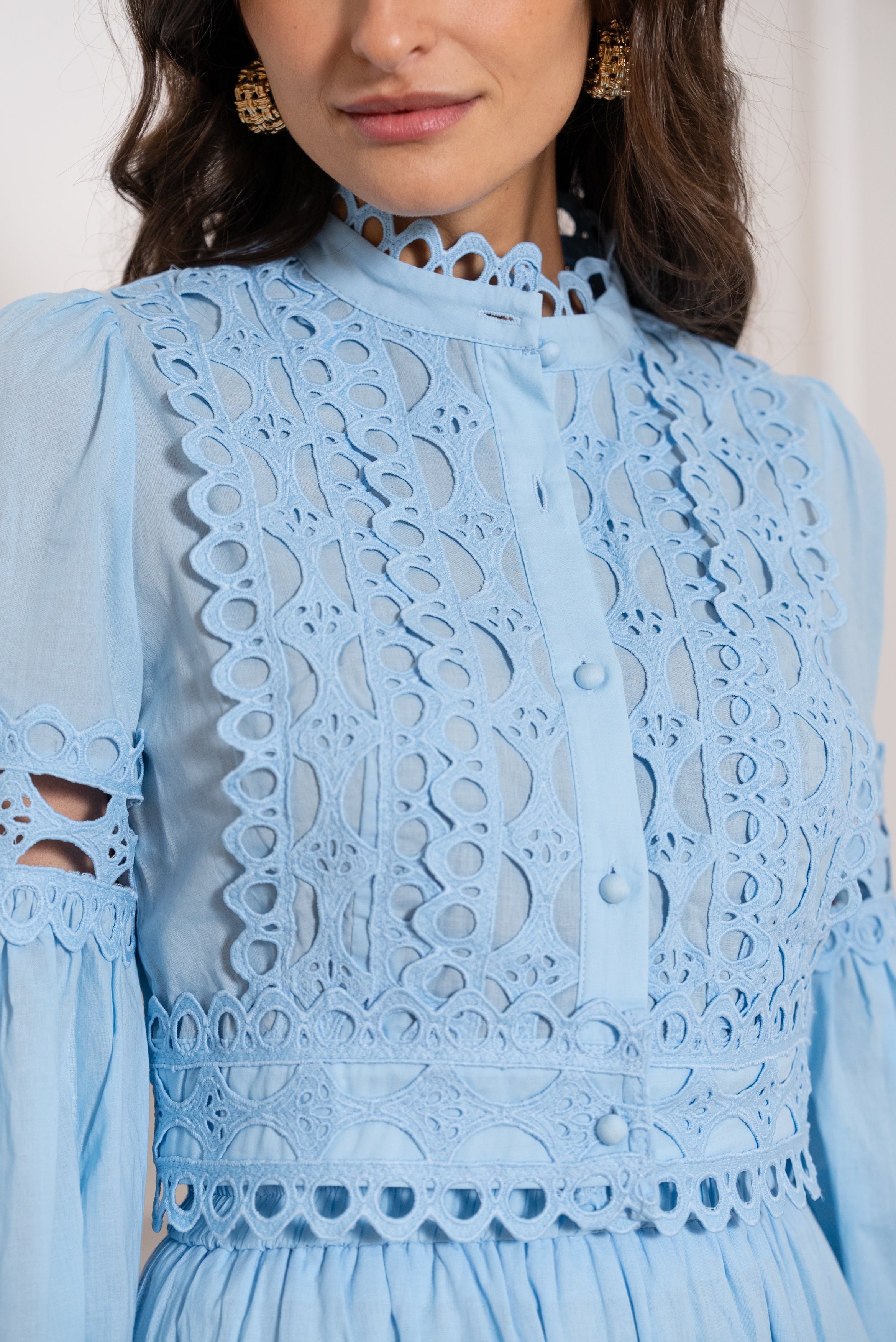 Chemise crop Ellie en coton ajouré