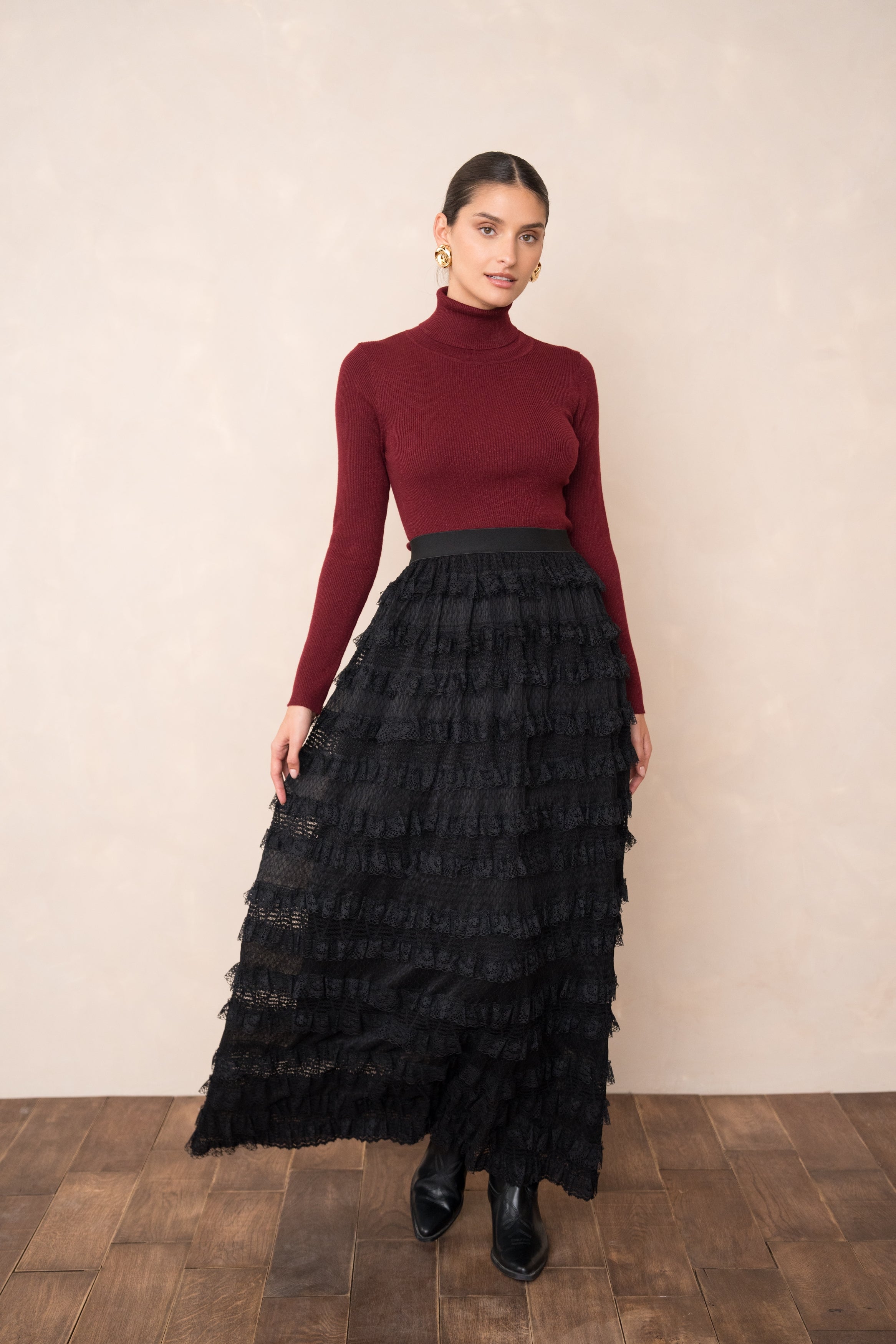 Jupe maxi Mira en dentelle