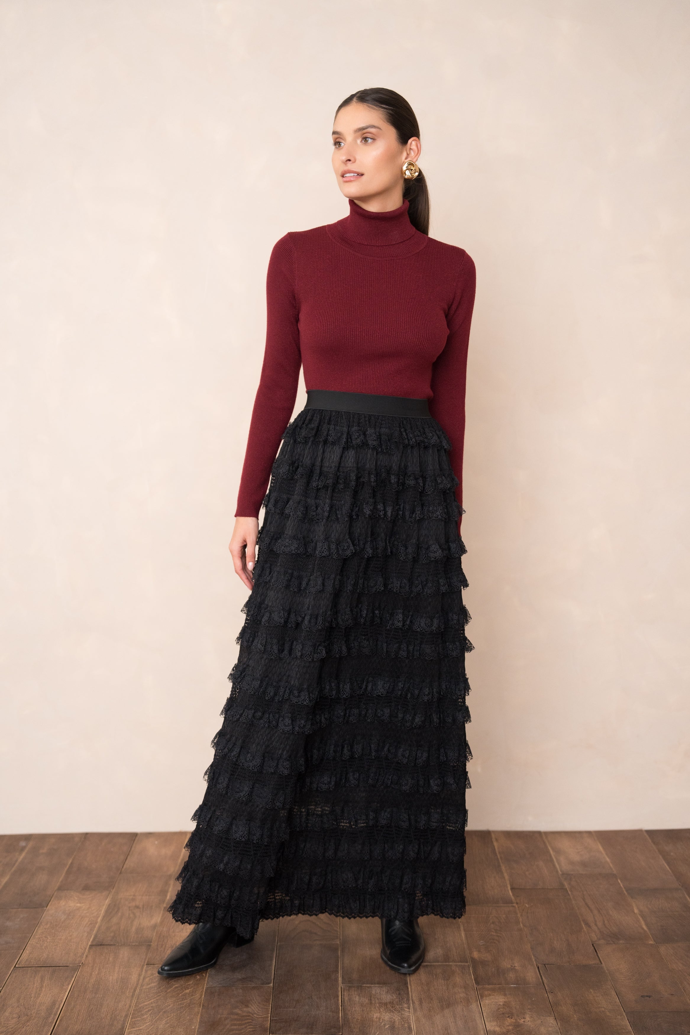 Jupe maxi Mira en dentelle