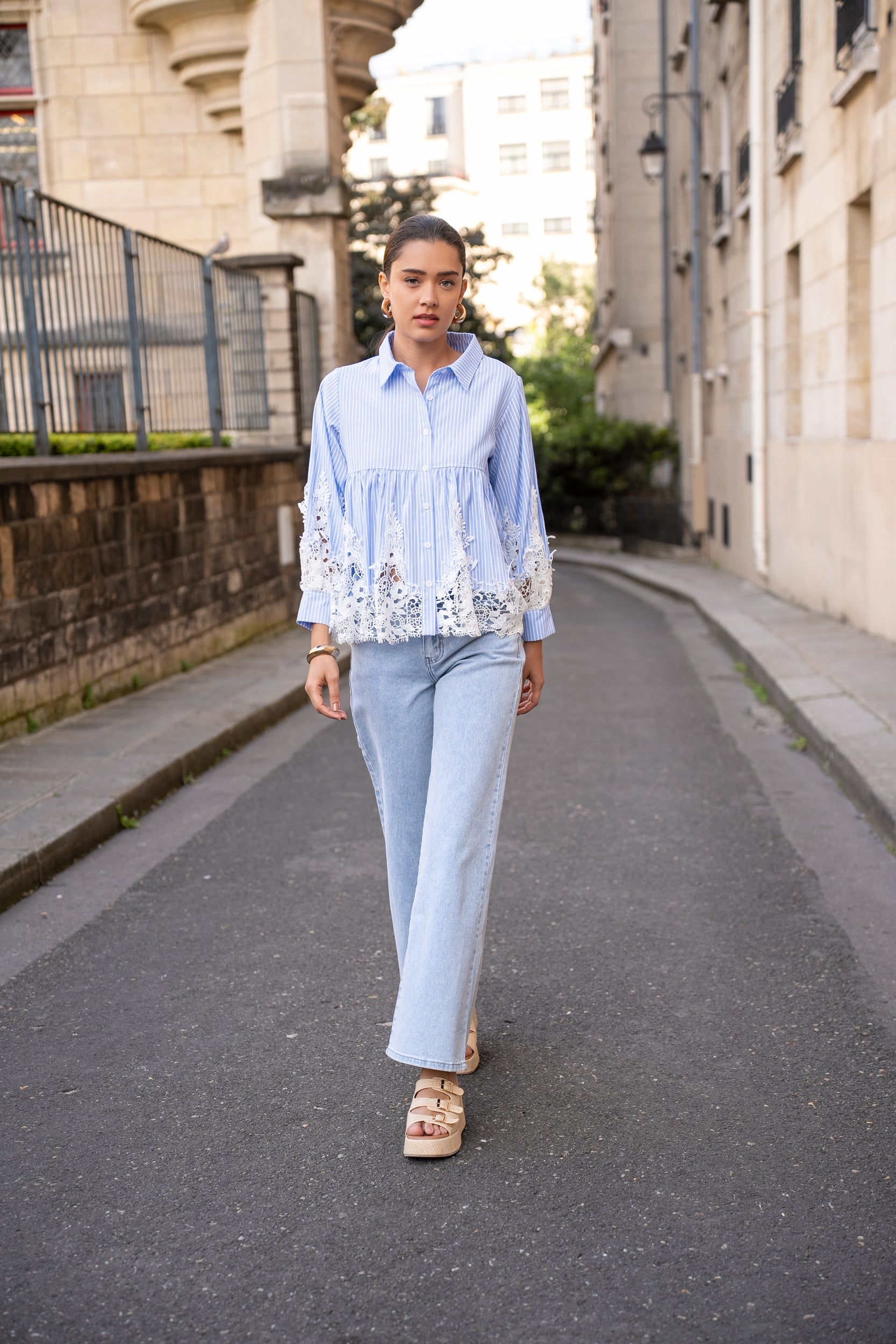 Chemise Aimie coton et guipure