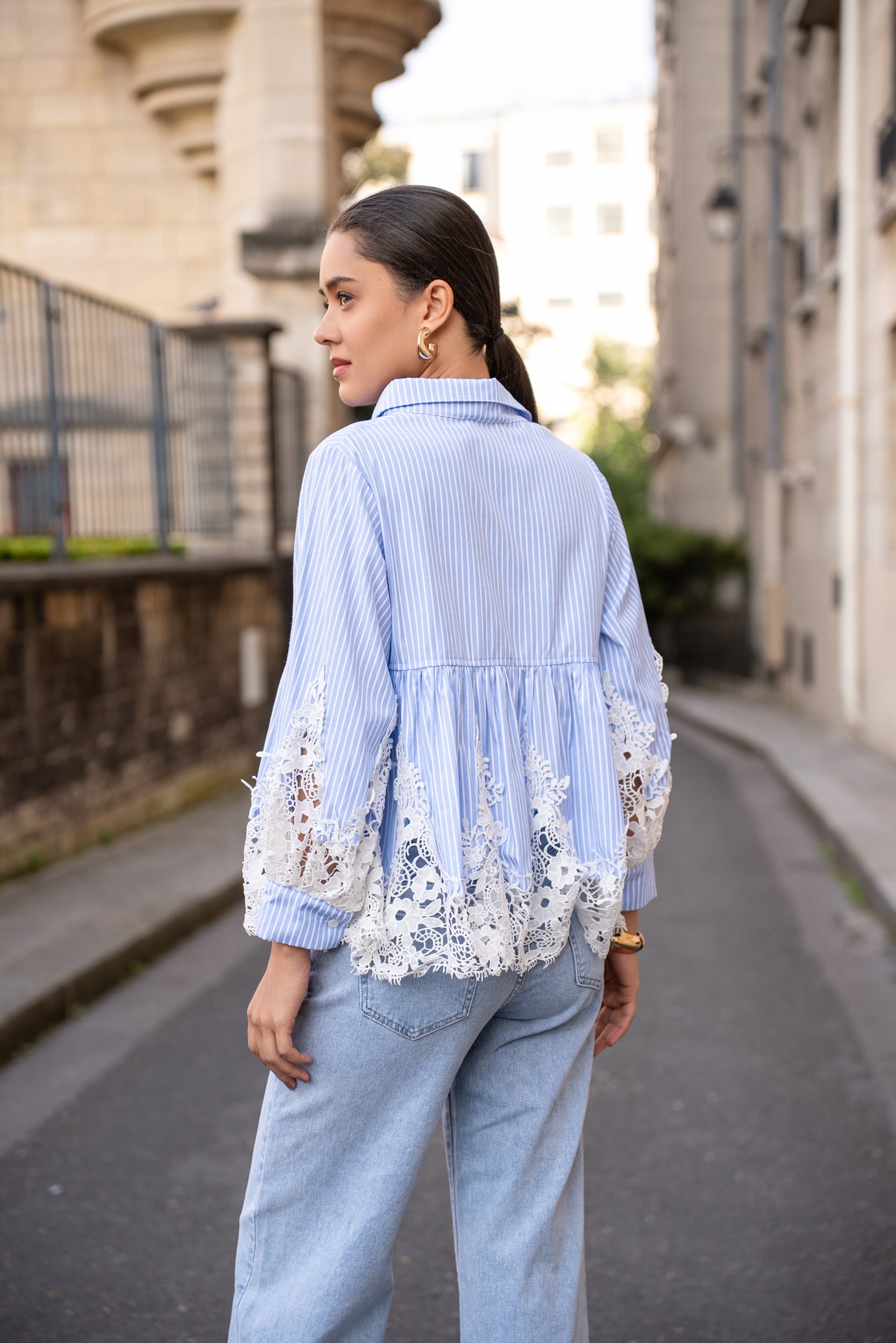 Chemise Aimie coton et guipure