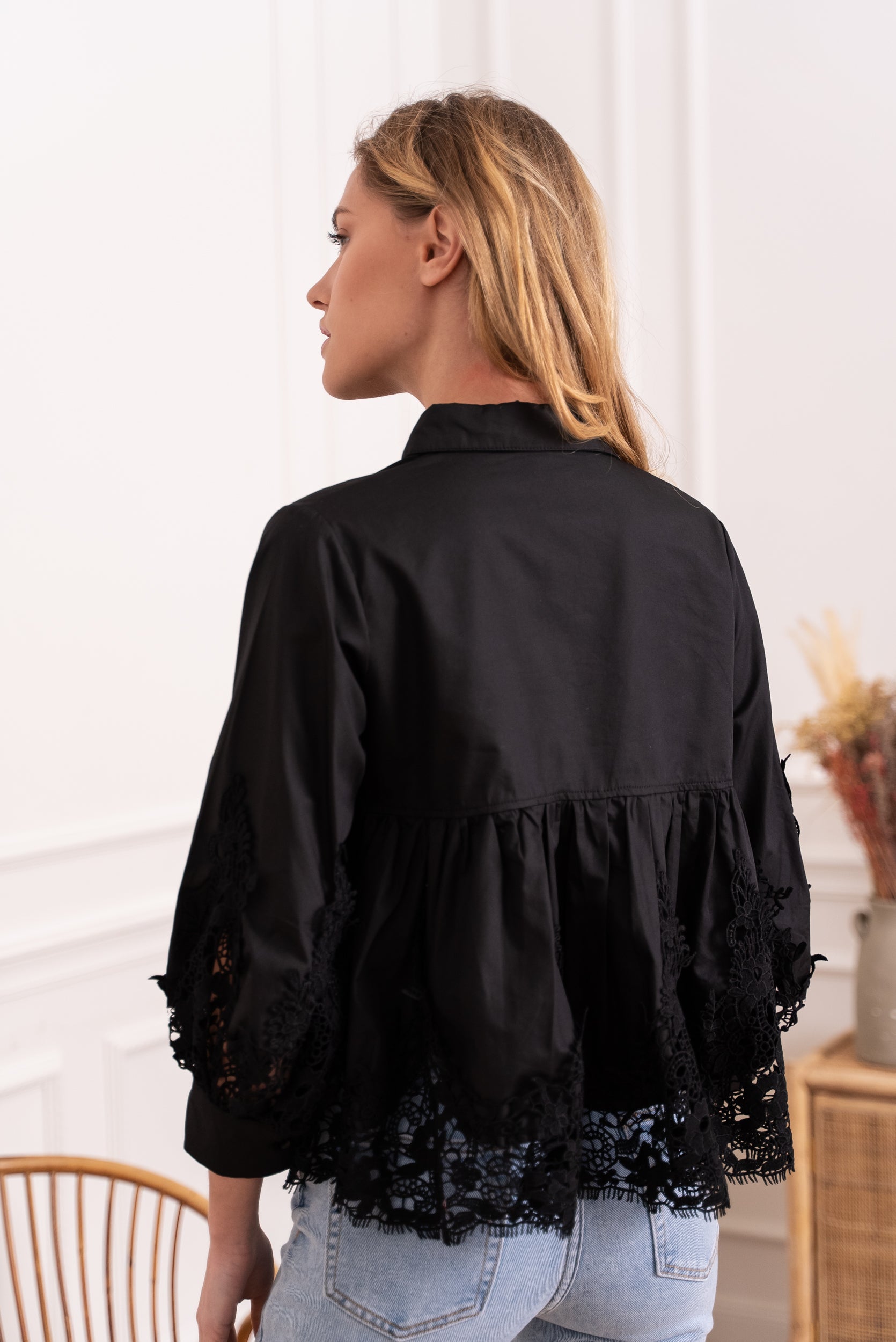 Chemise Aimie coton et guipure