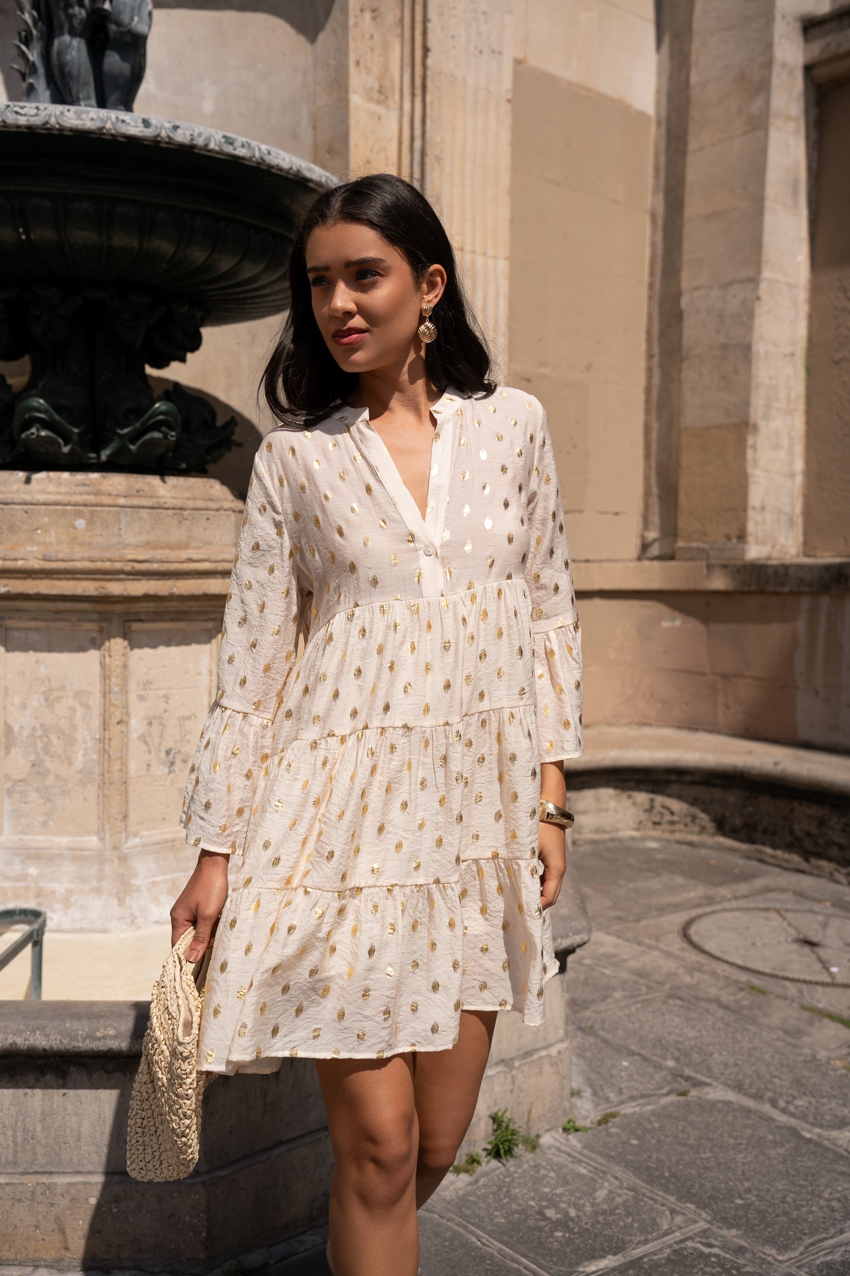 Robe courte Saint-Tropez imprimée fleurie