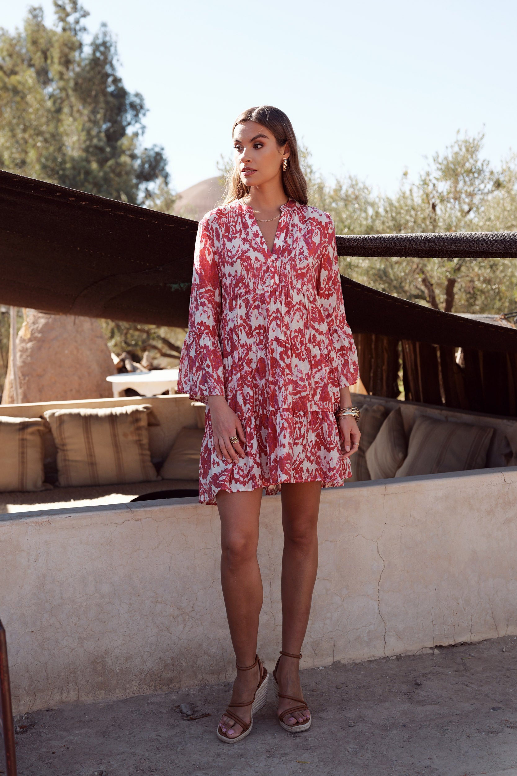 Robe courte Saint-Tropez imprimée fleurie