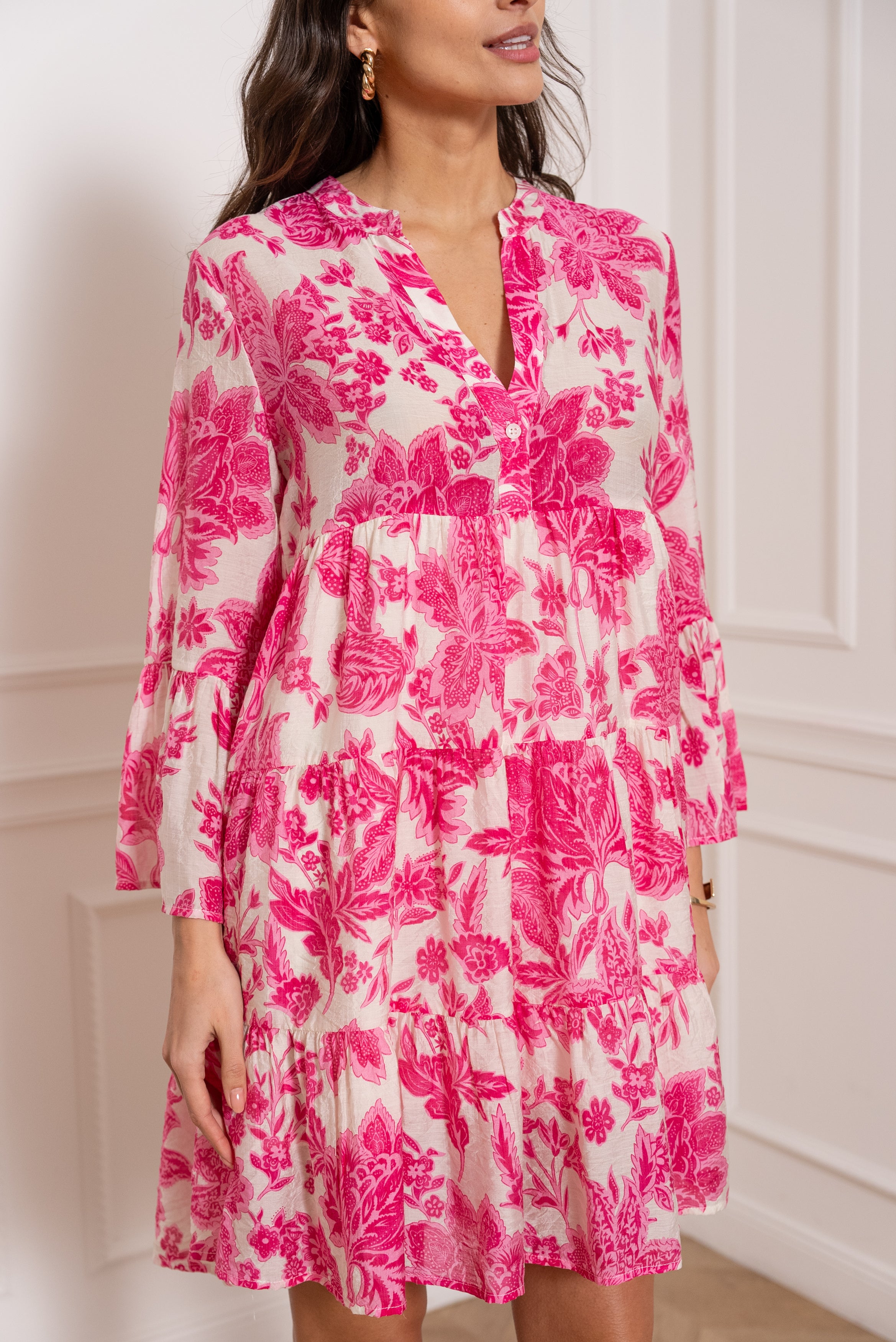 Robe courte Saint-Tropez imprimée fleurie