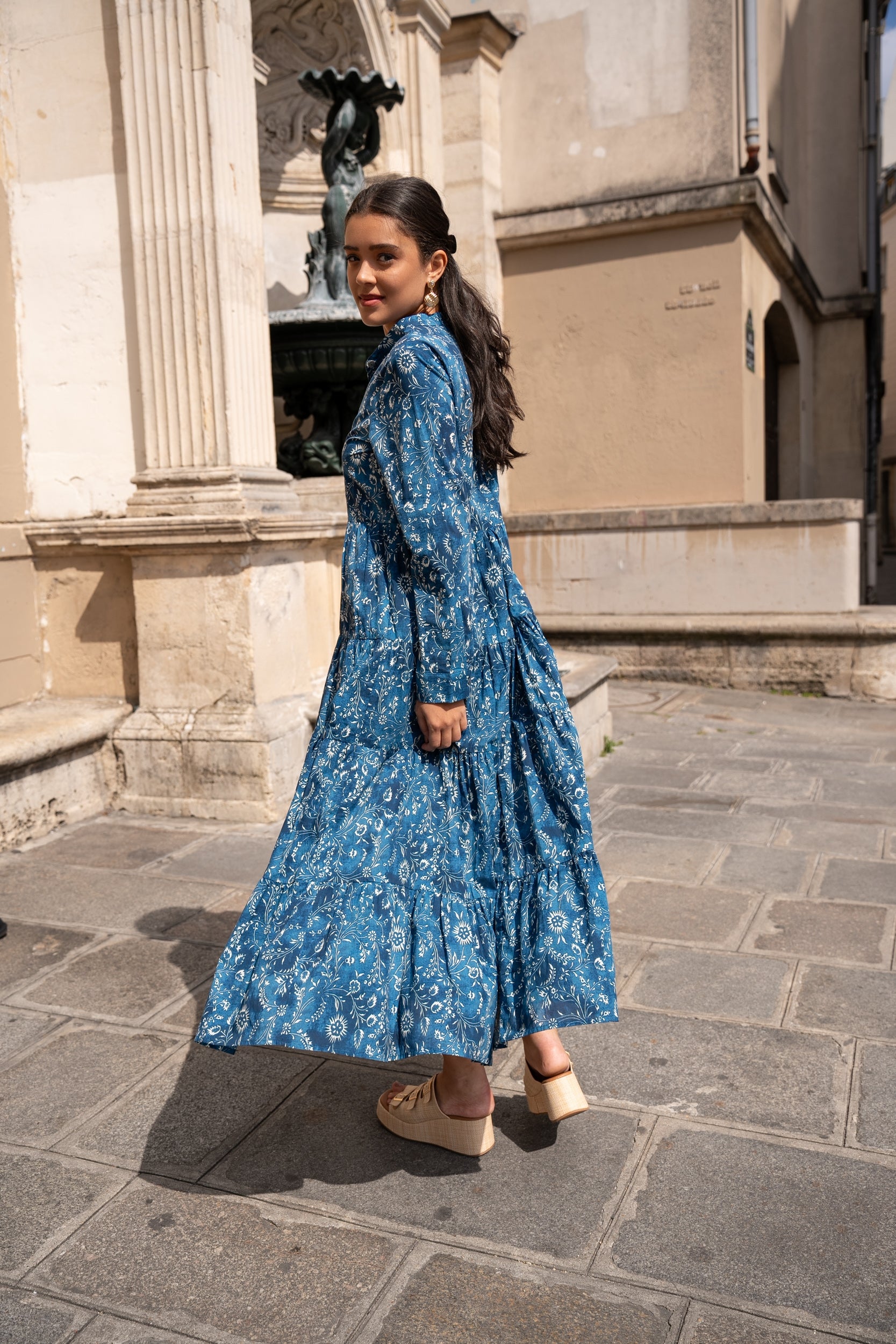 Robe longue Marbella en coton