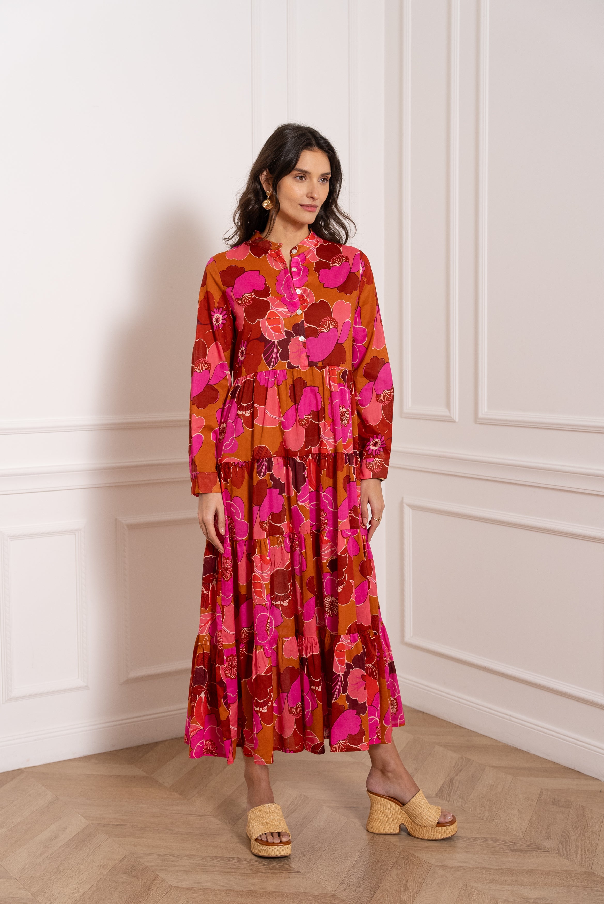 Robe imprimée fleurie Marbella en coton