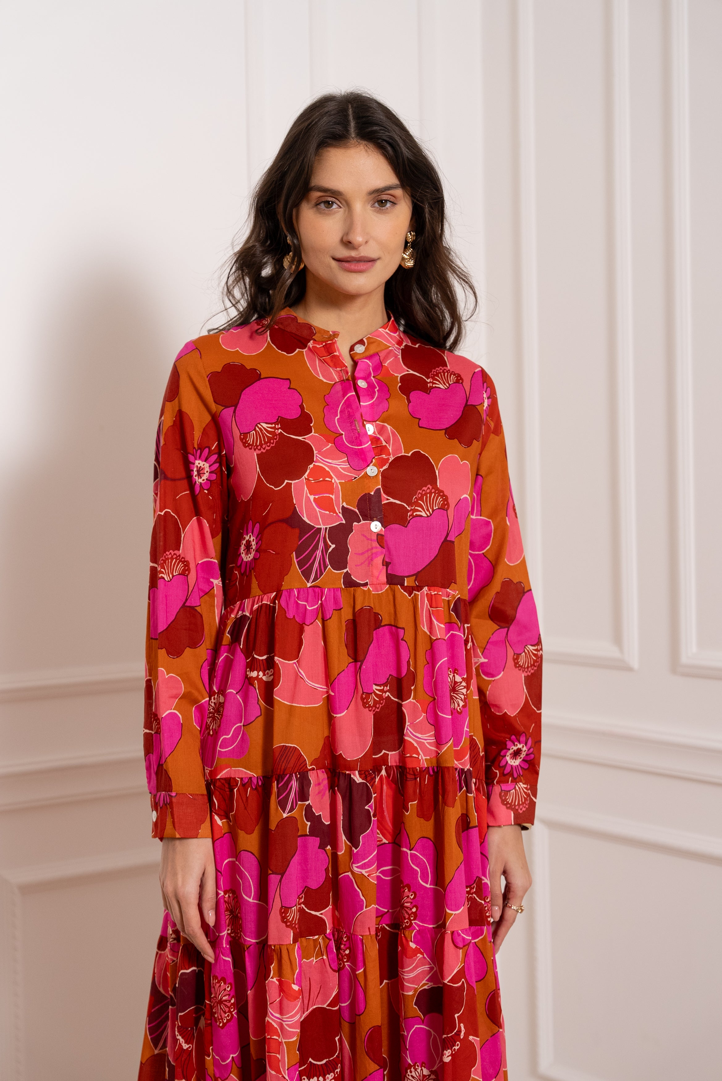 Robe imprimée fleurie Marbella en coton